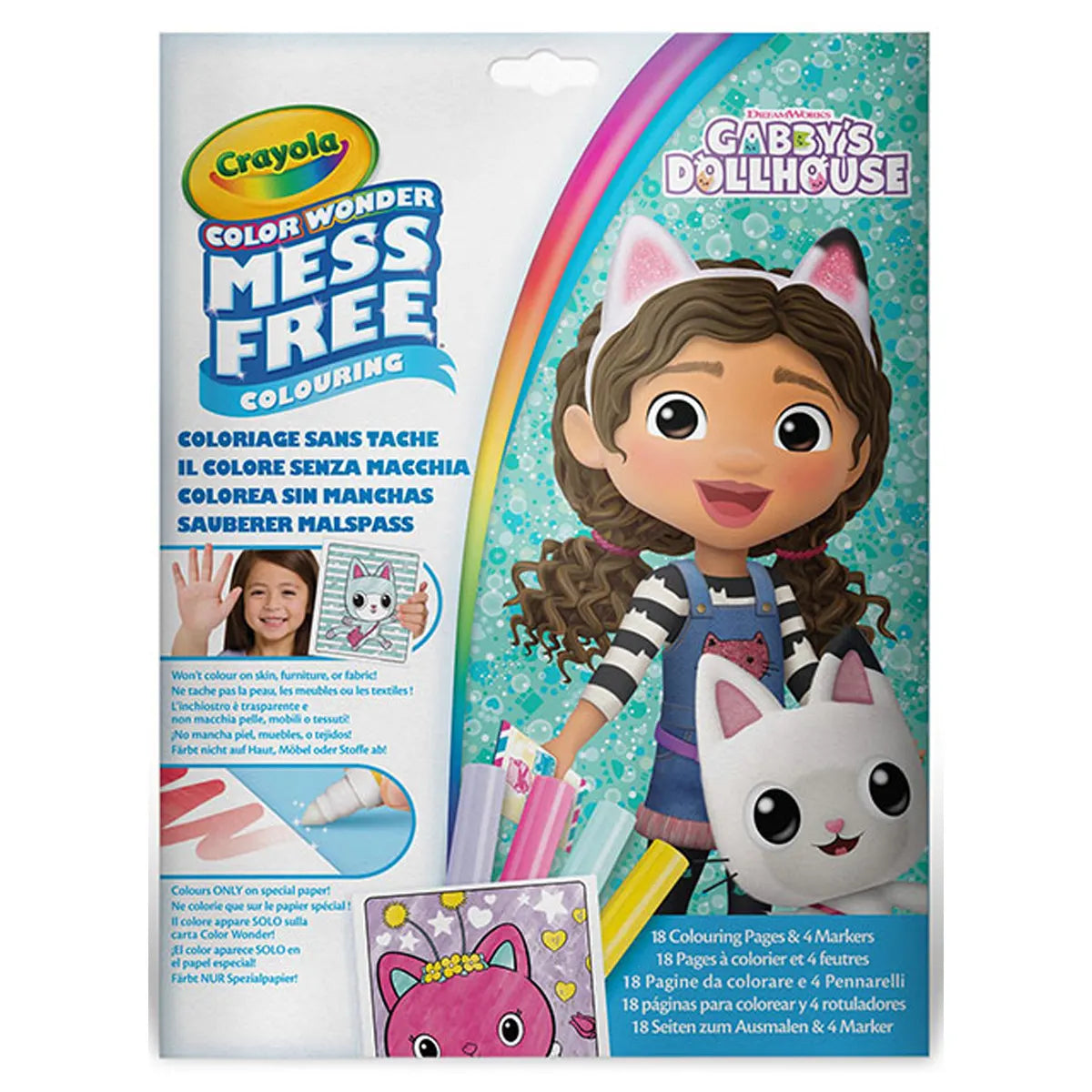 Color Wonder Set Gabby's Dollhouse, Foldelope, 4 Mini BL Markers