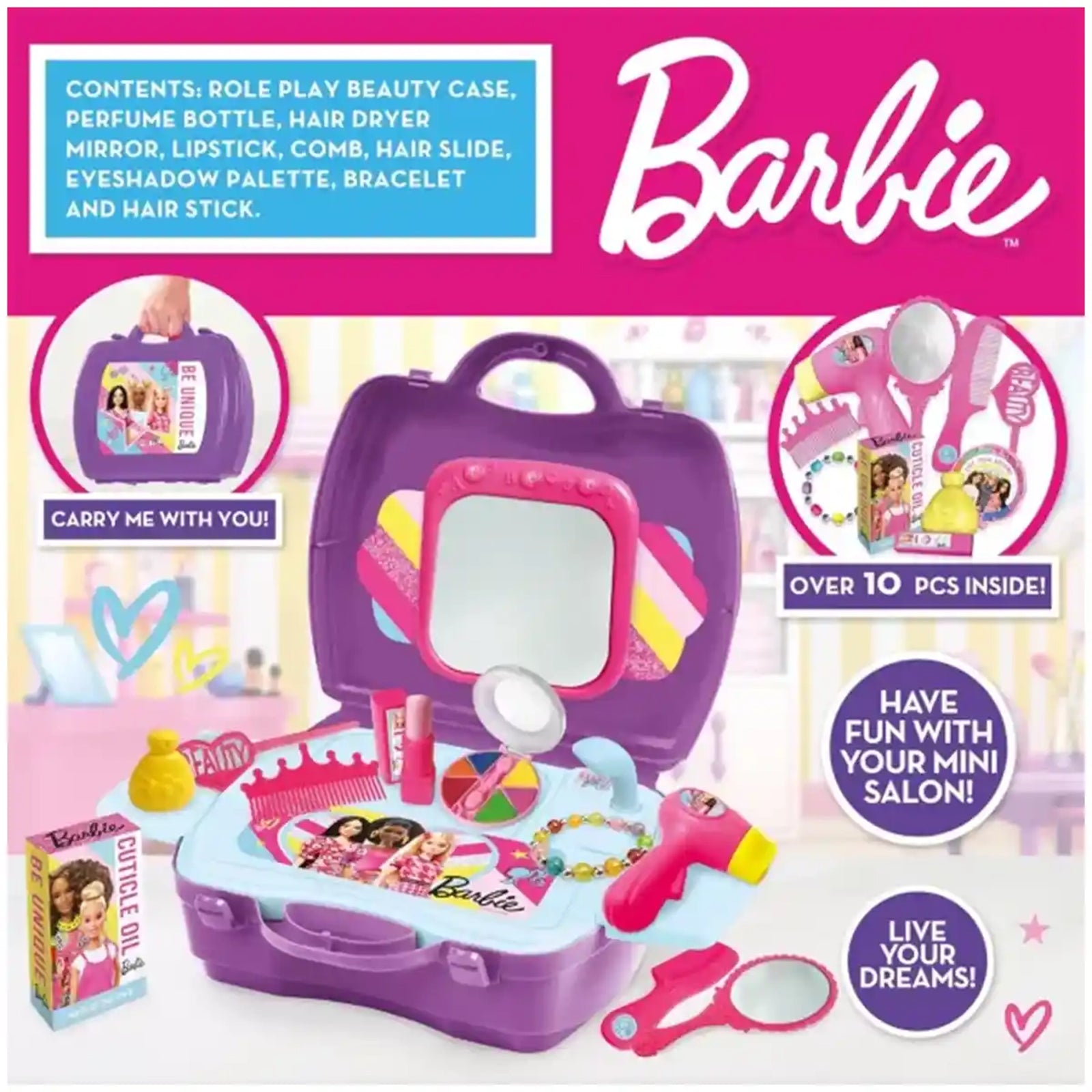 BARBIE HAIR & BEAUTY STATION PK6