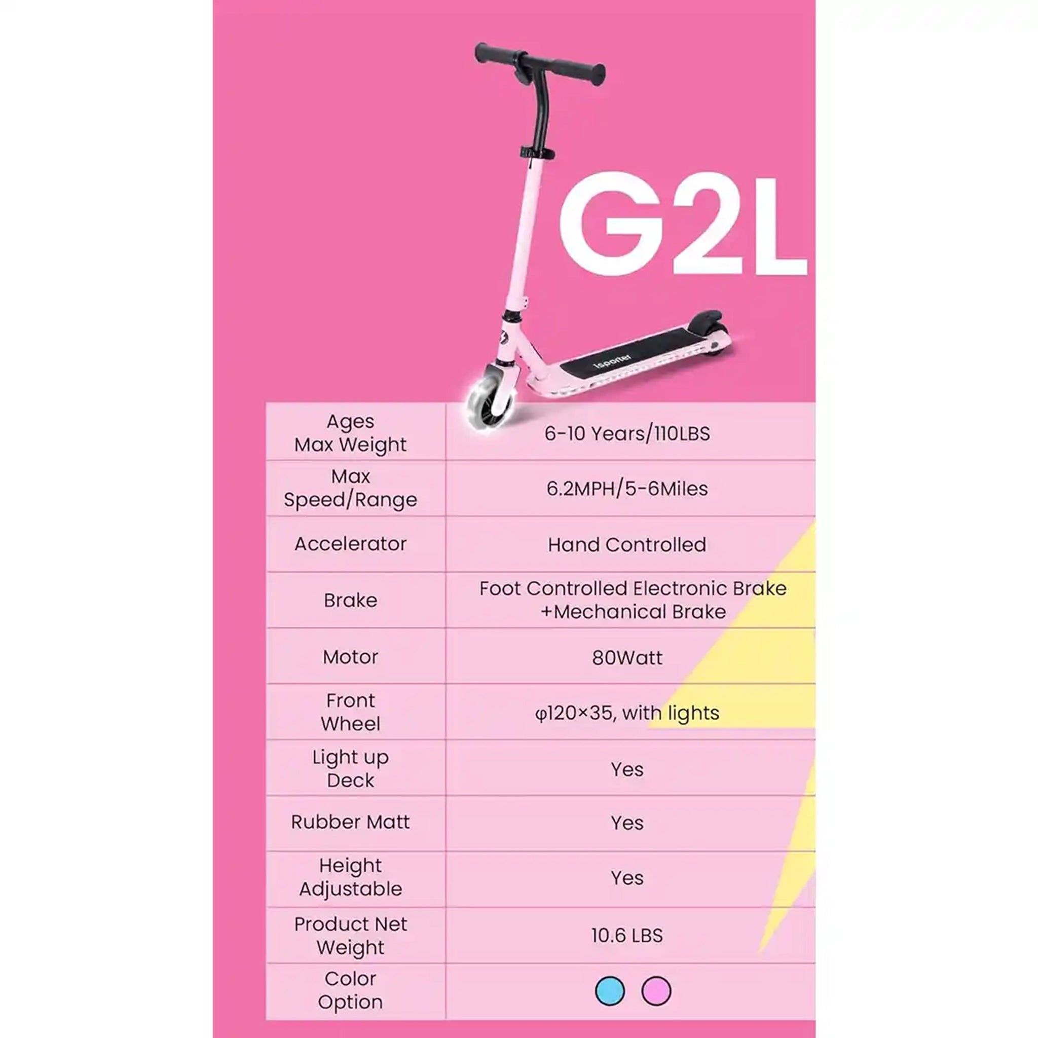 iSporter Kid Electric Scooter 
G2L-Pink