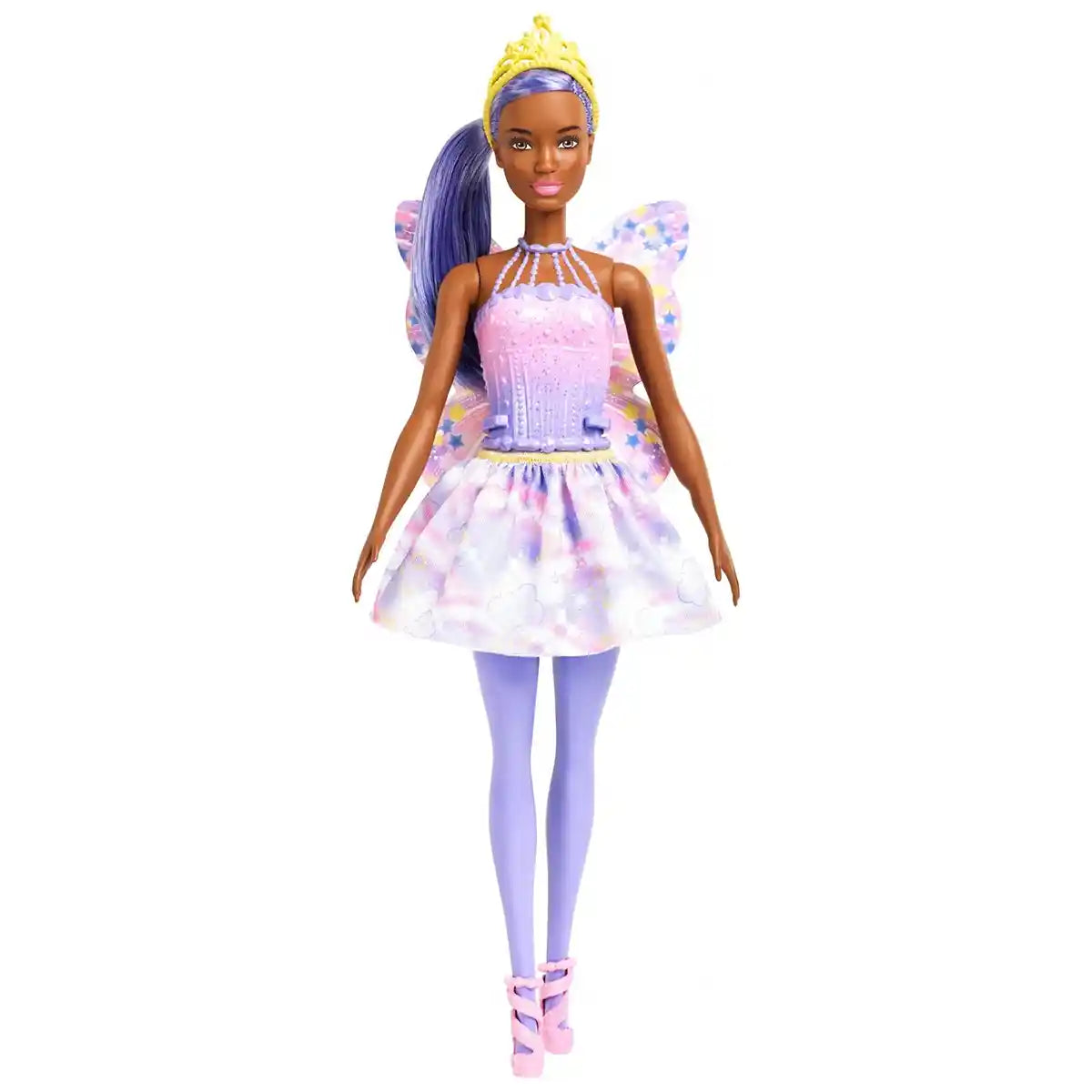 Barbie Dreamtopia Fairy Doll, Purple Hair & Star-Decorated Wings