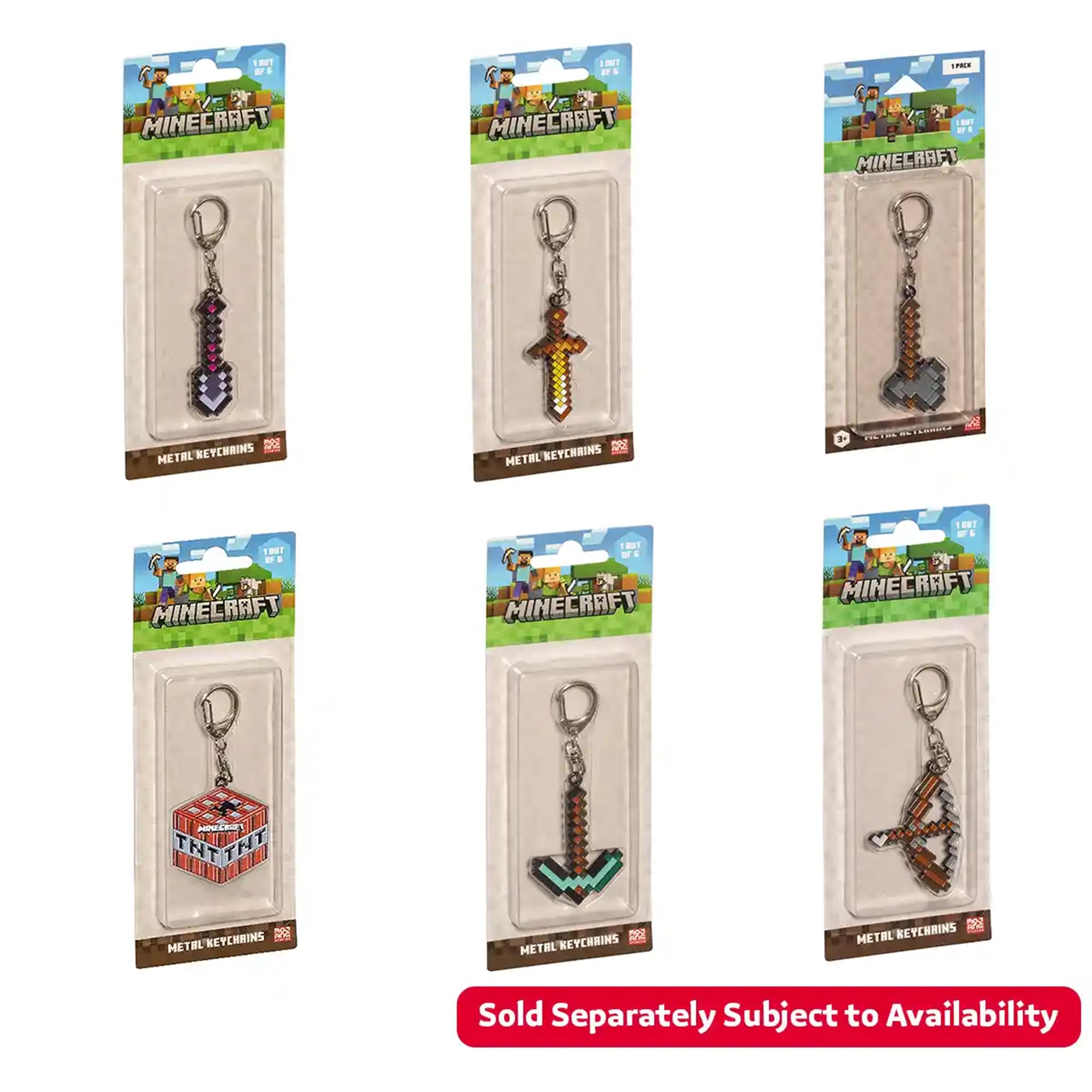 Minecraft Metal Keychains 1-PK Asst.