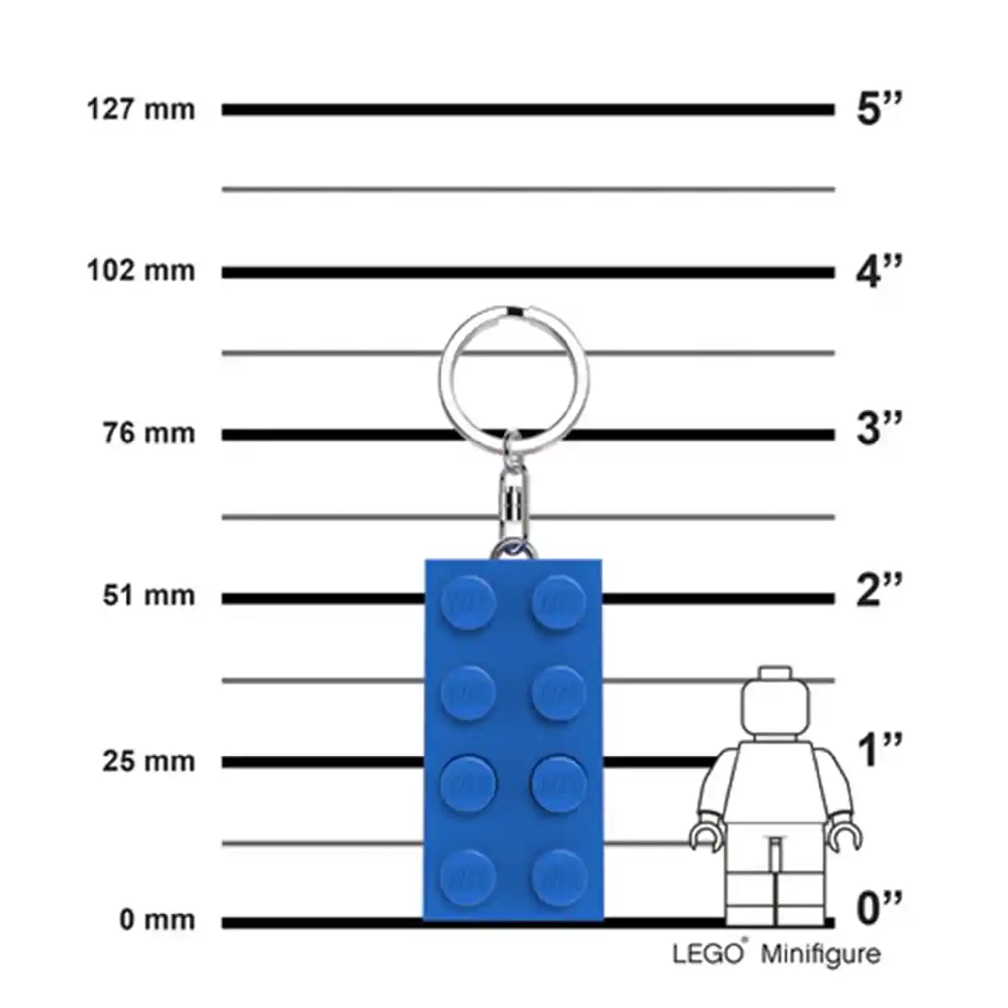 Lego IQ Minifigurines Keychain Light 2x4 Brick (Blue)