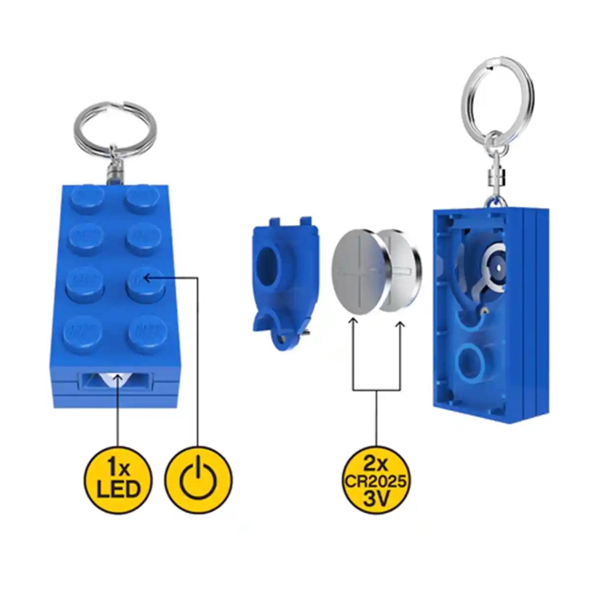 Lego IQ Minifigurines Keychain Light 2x4 Brick (Blue)