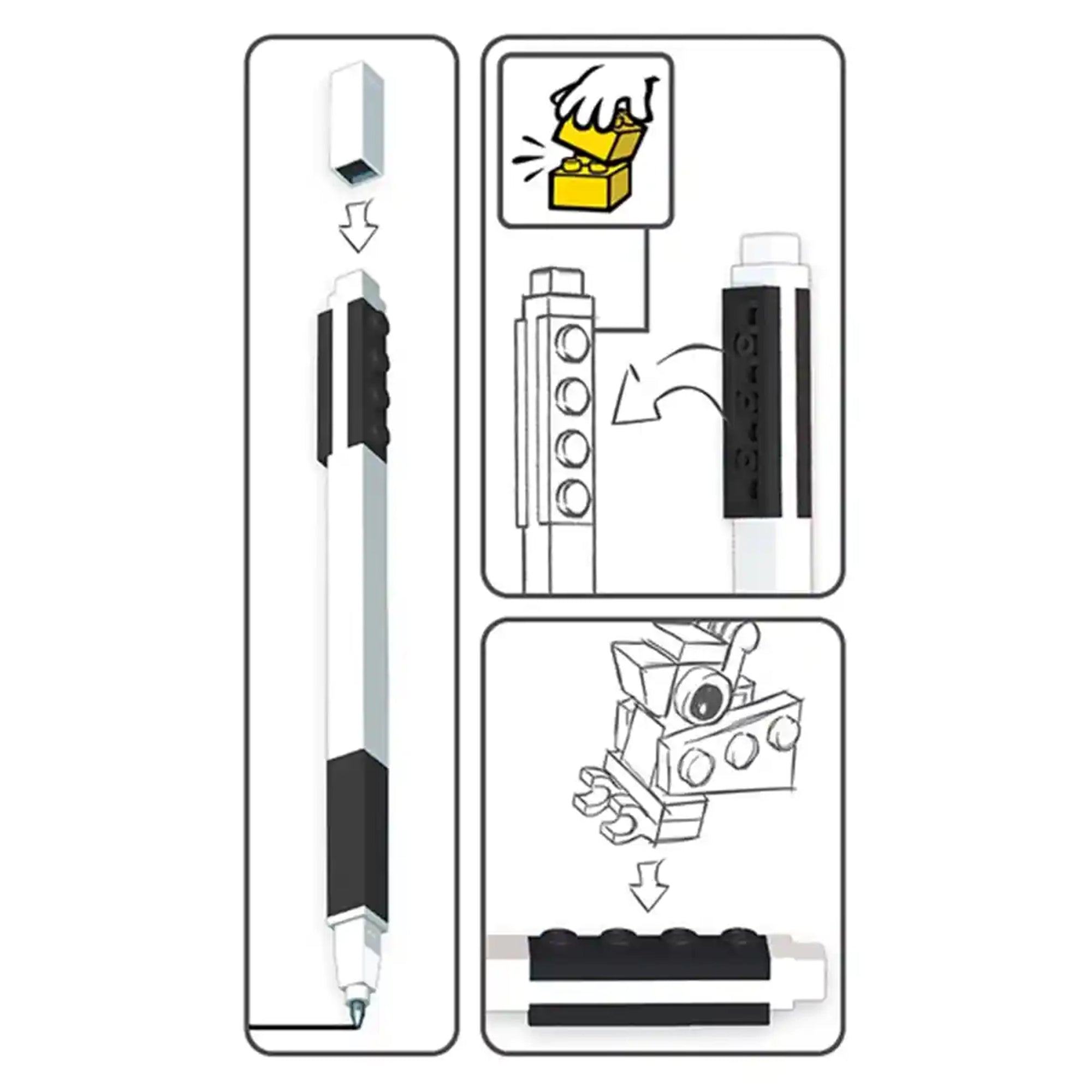 Lego IQ Pen Pal Gel Pen w/ Minifigure Black