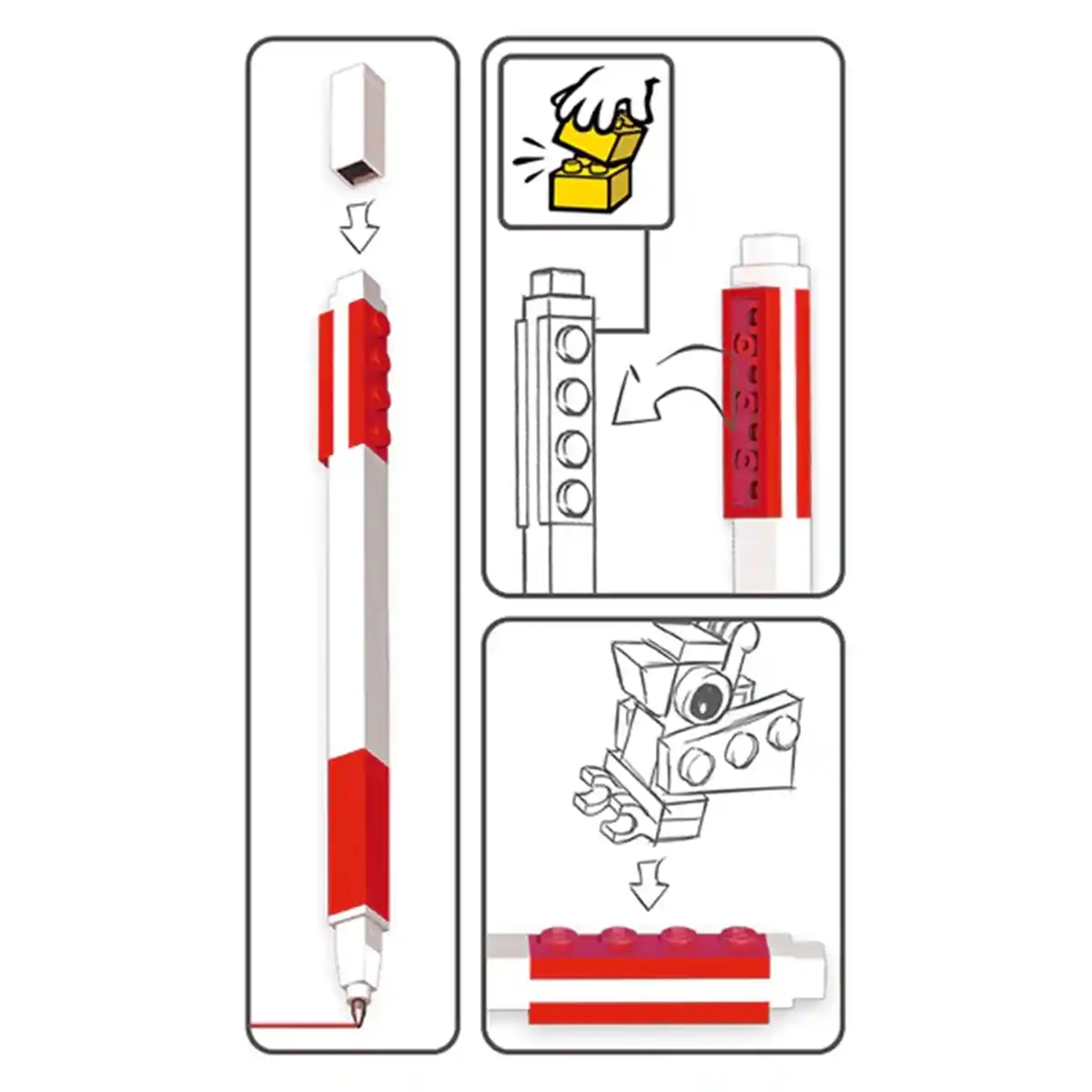 Lego IQ Pen Pal Gel Pen w/ Minifigure Red