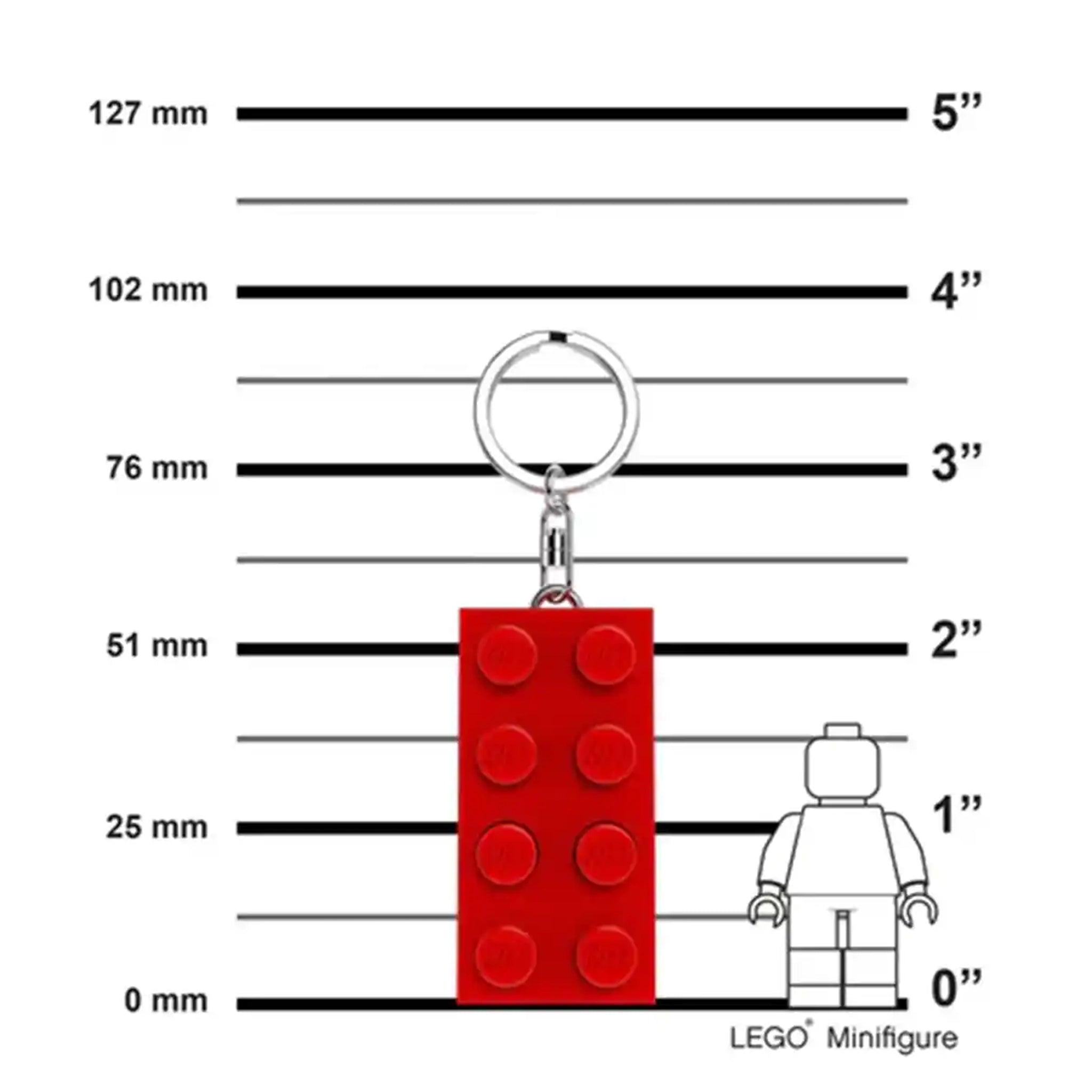 Lego IQ Minifigurines Keychain Light 2x4 Brick (Red)