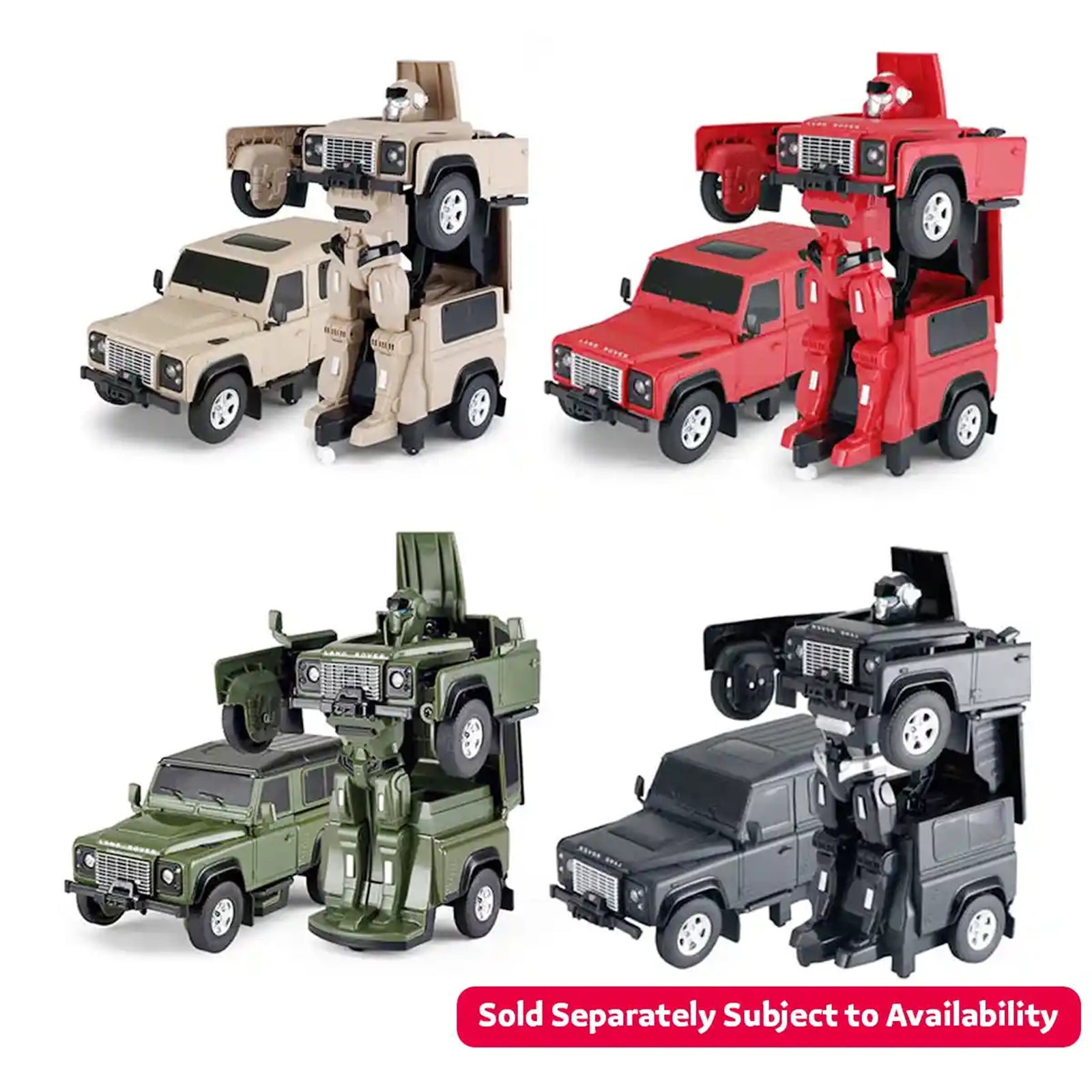 RASTAR Die cast 1/32 Land Rover Defender Transformable car - Black/Red/Green/Yellow