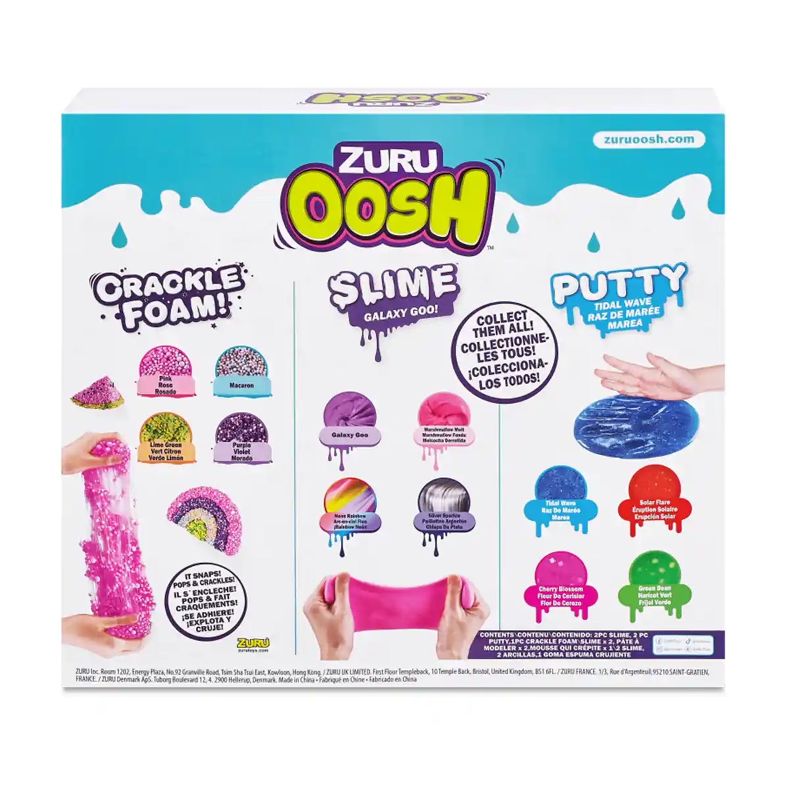 OOSHMIX Combo 1PK S3 Crackle Foam/ 2PK Small Tub Slime 70g And  2PK Putty S4 Window BoxBulk4pcs