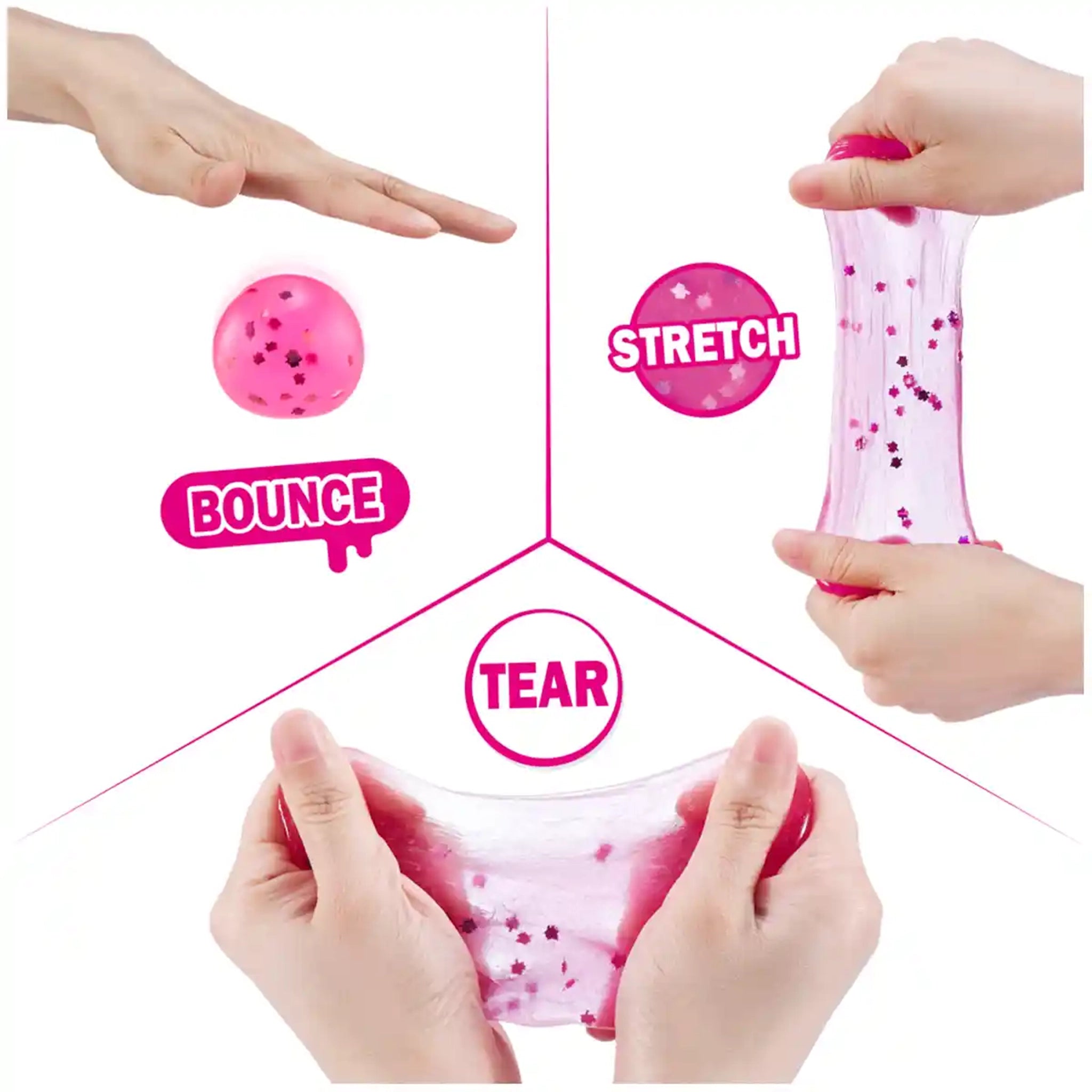 OOSHMIX Combo 1PK S3 Crackle Foam/ 2PK Small Tub Slime 70g And  2PK Putty S4 Window BoxBulk4pcs