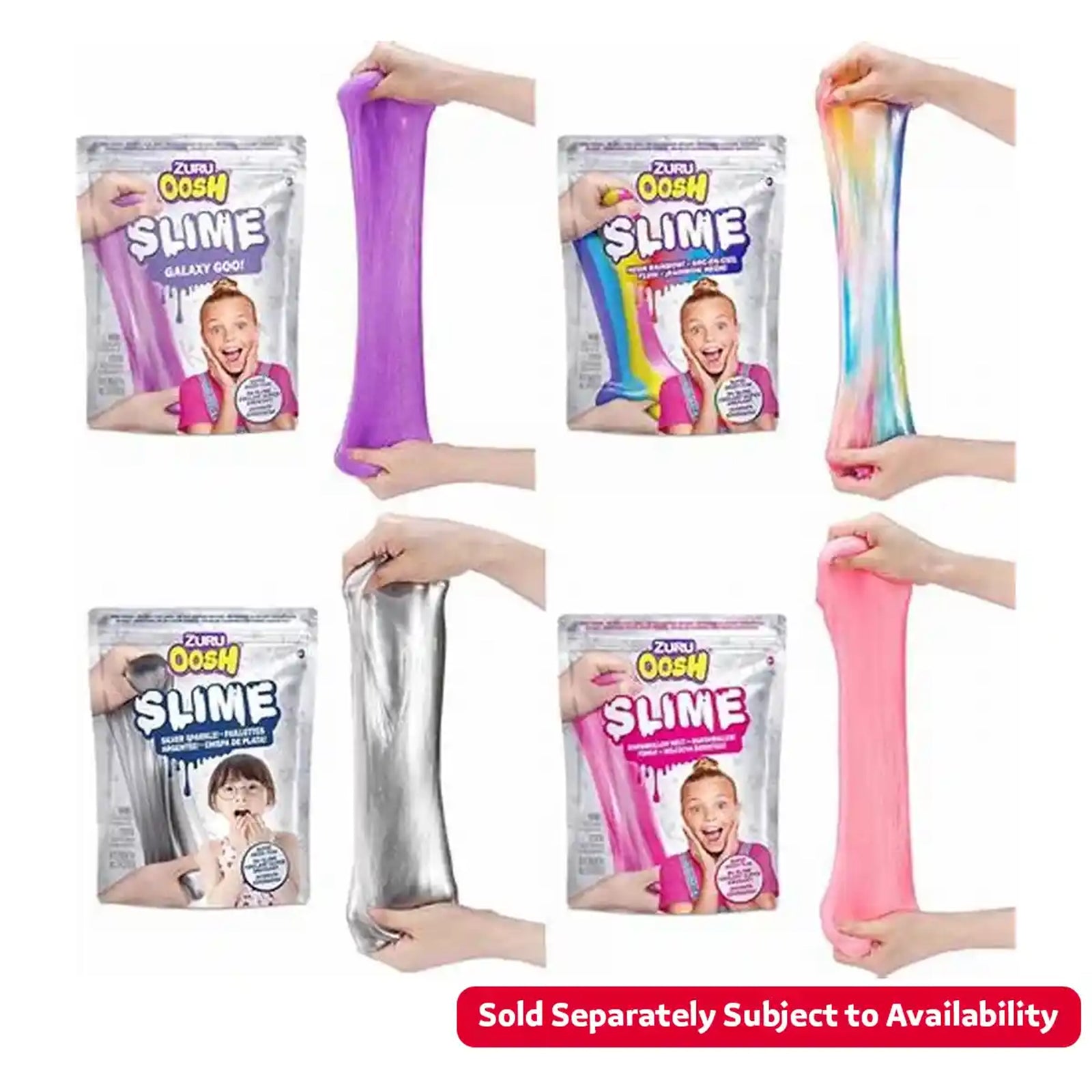 NEW  Slime Neon Rainbow/ Glow In The Dark  Foil Bag 1000g  7 Color Asst  PDQ 4 Pcs