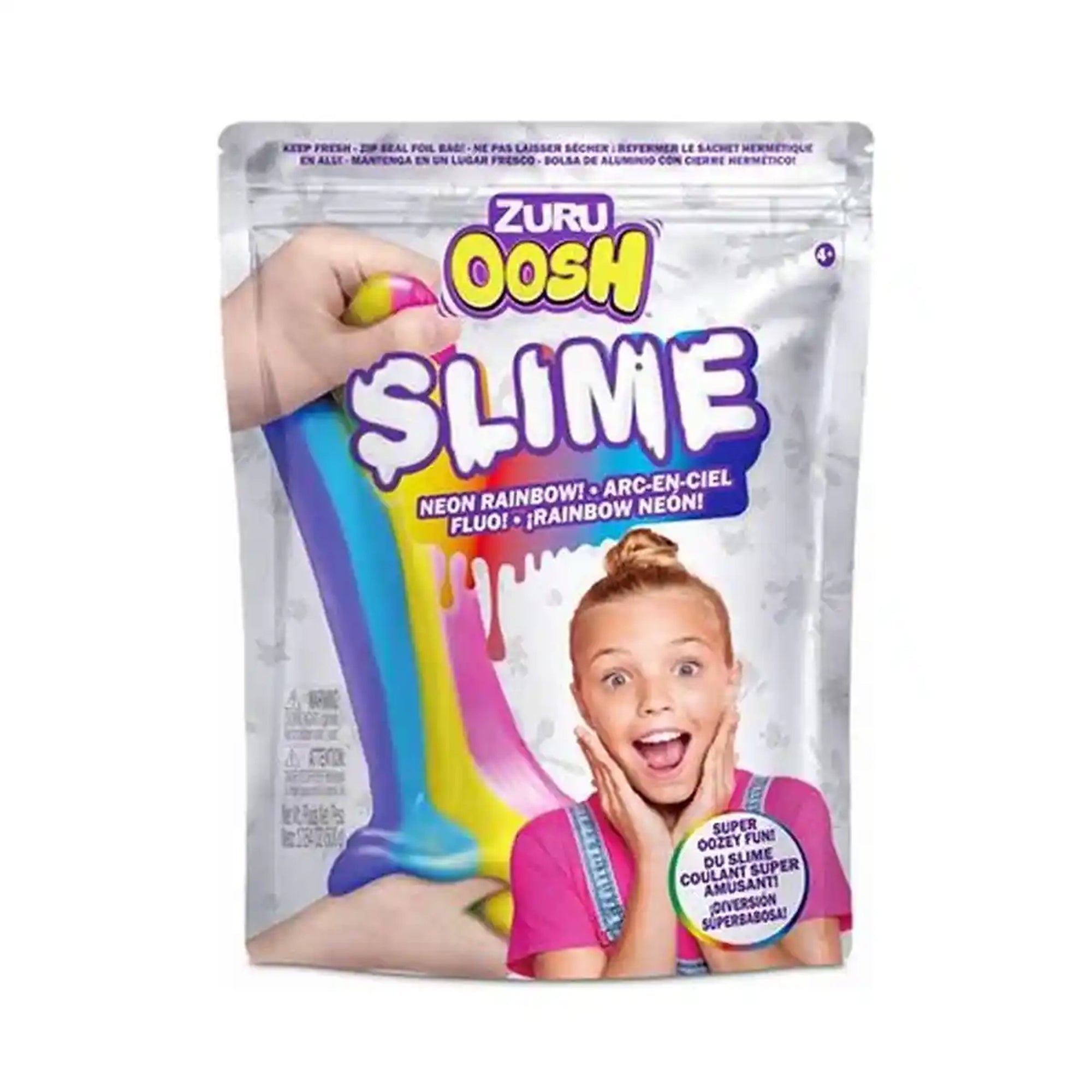NEW  Slime Neon Rainbow/ Glow In The Dark  Foil Bag 1000g  7 Color Asst  PDQ 4 Pcs