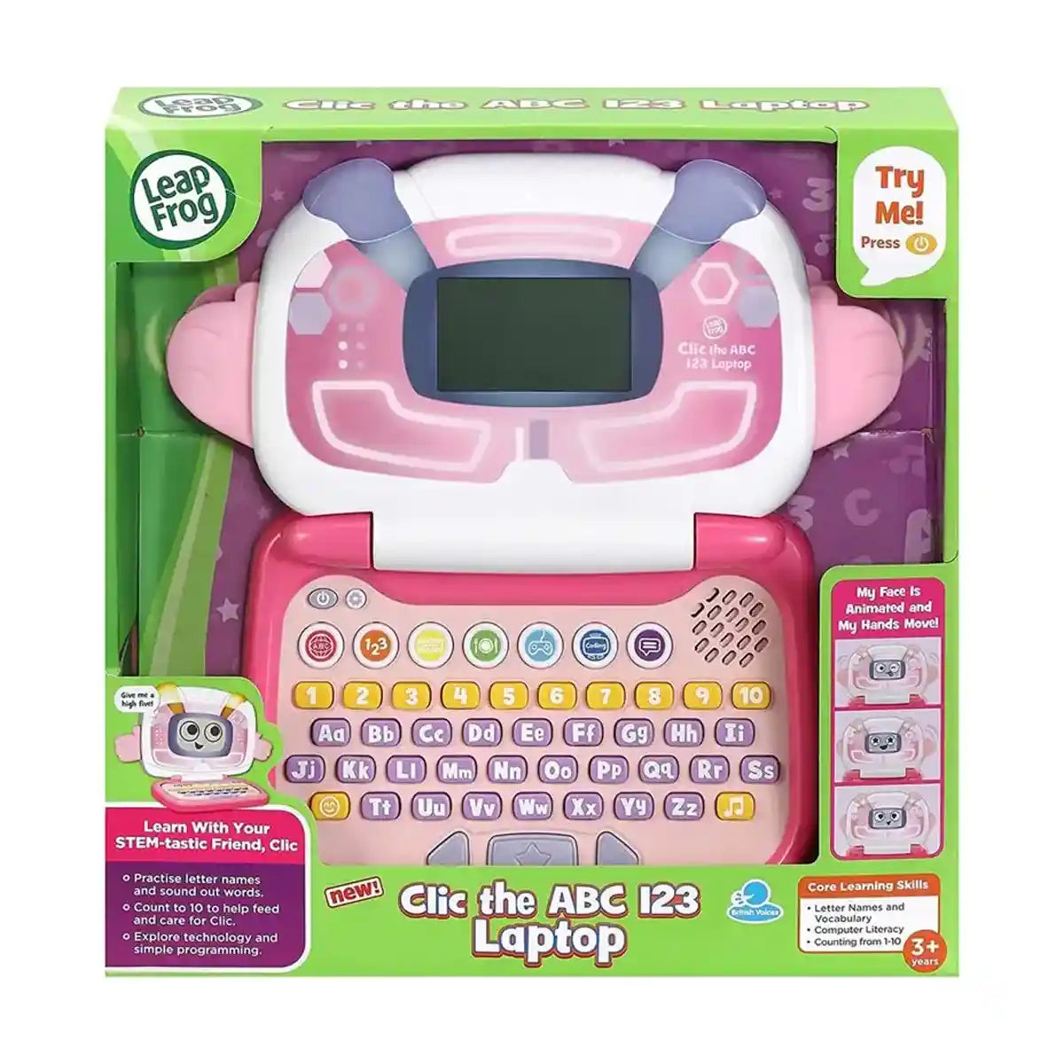 Leapfrog Clic the ABC, 123 Laptop - Pink