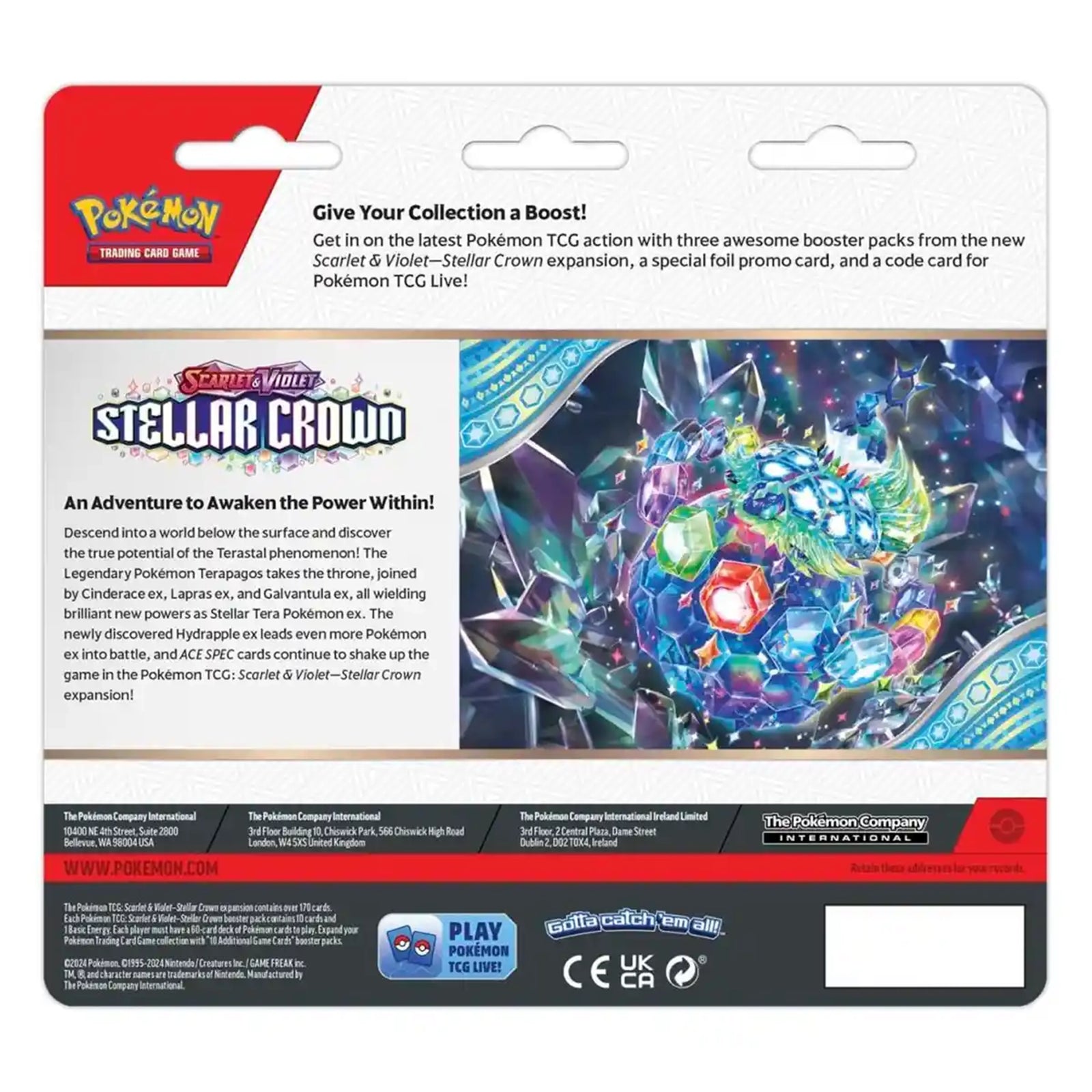 Pokémon TCG: SV07 Stellar Crown 3-Pack Blister—Assorted