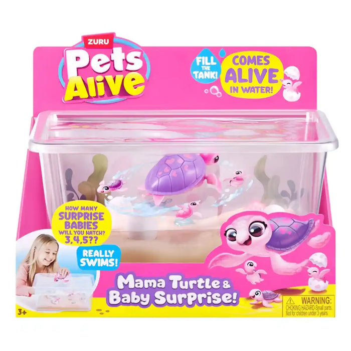 S001-PETS ALIVE-MAMA &amp; BABY SURPRISE-SERIES 1-MAMA TURTLE SURPRISE PLAYSET
