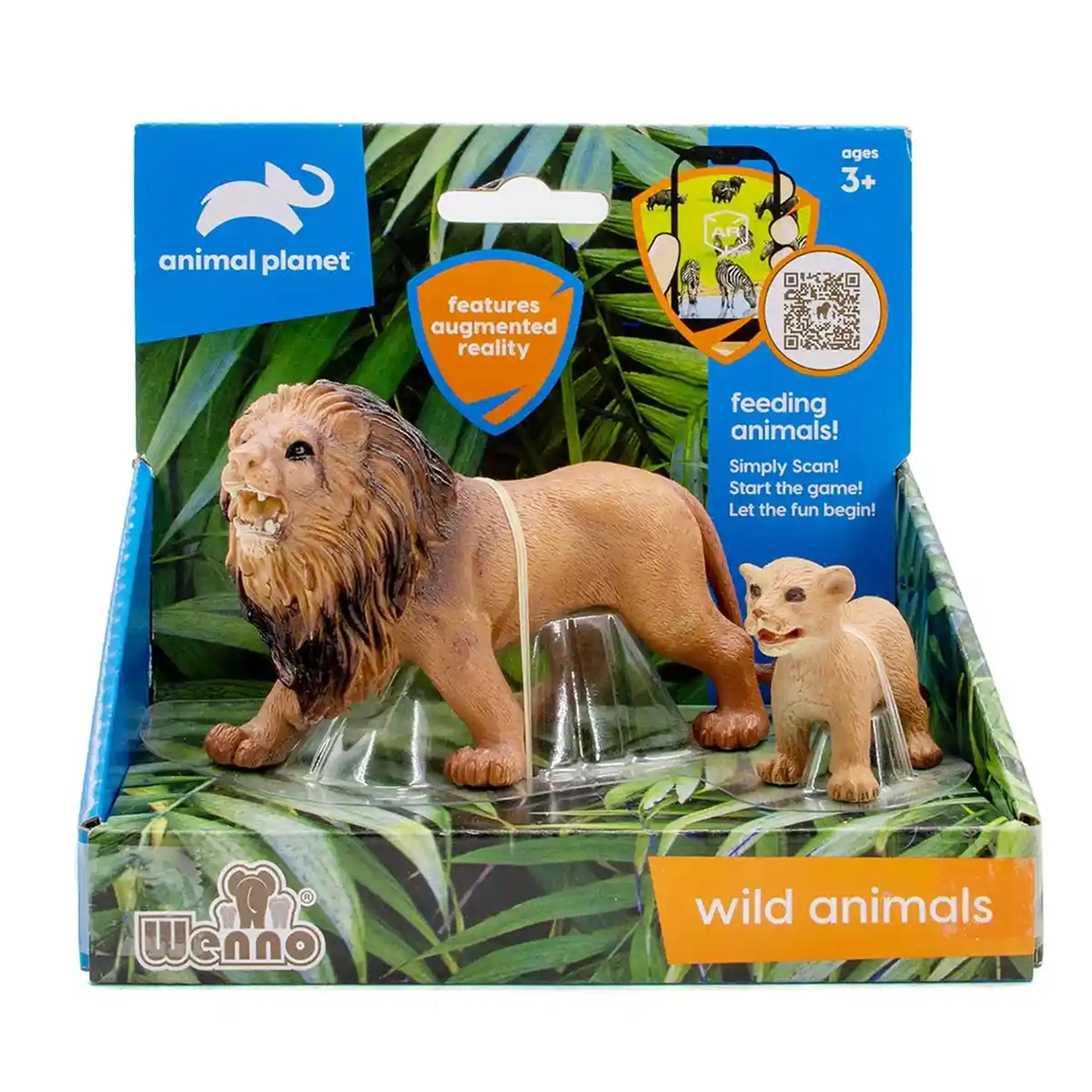 2 pcs lion in open touch box