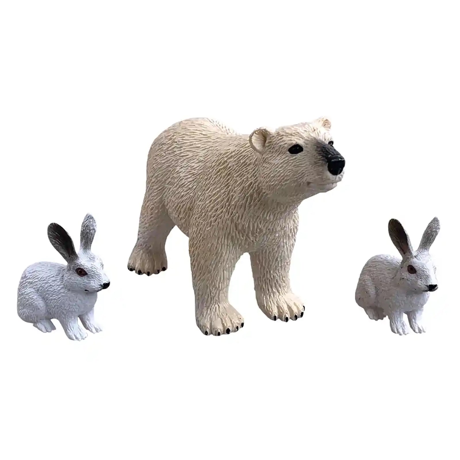 3 pcs polar bear and arctic hares in open touch box
