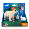 3 Pcs Polar Bear & Arctic Hares In Open Touch Box