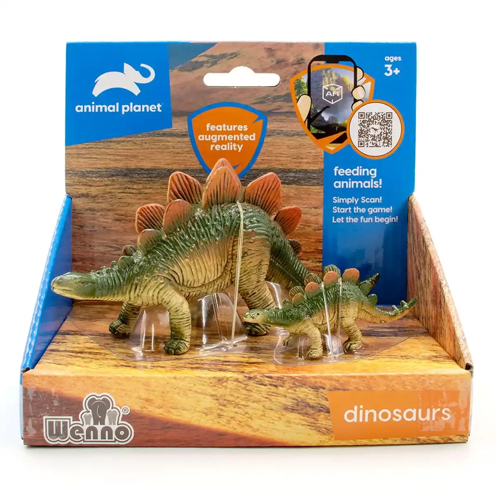 2 pcs Stegosaurus in open touch box