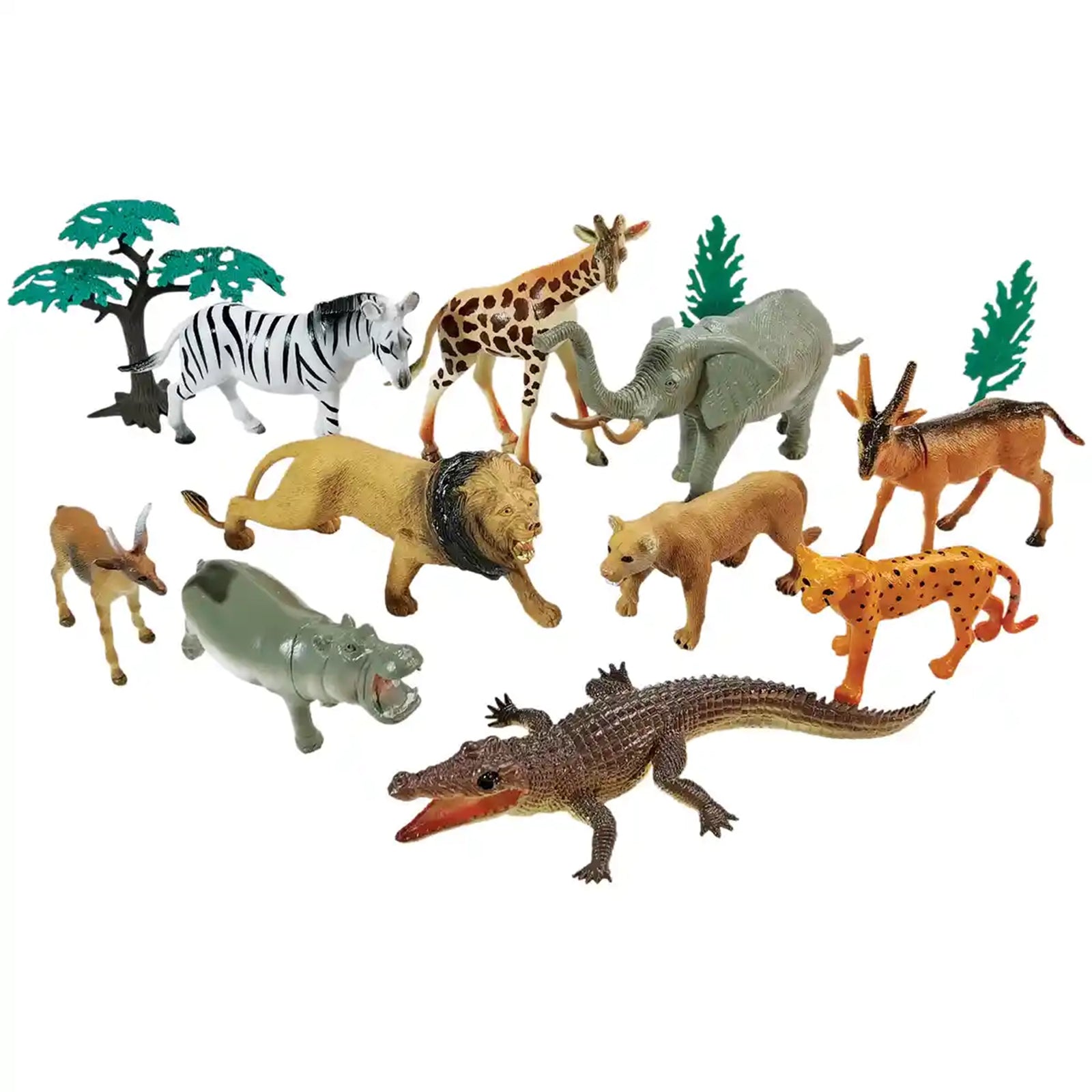 13 pcs wild animal playset in bucket