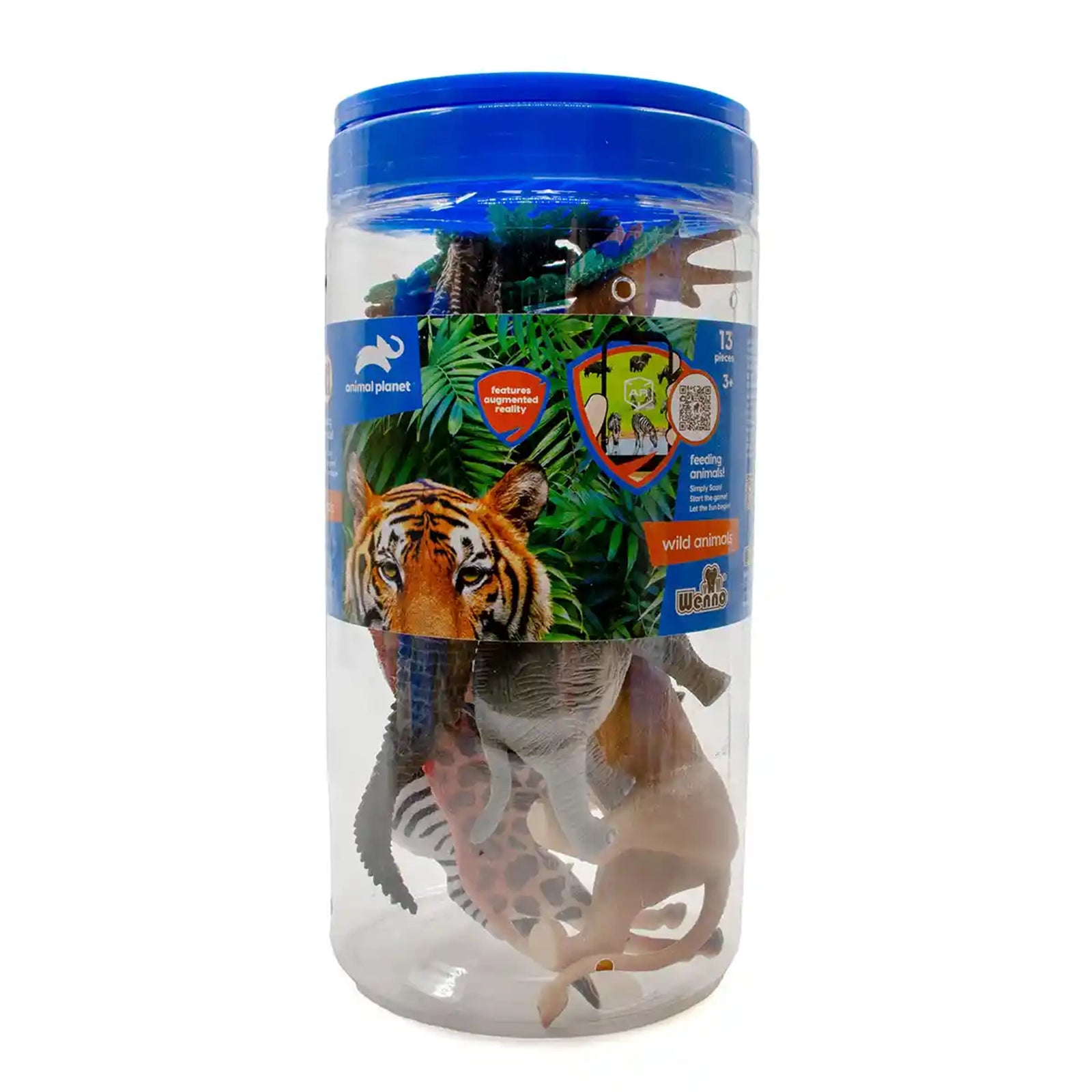 13 pcs wild animal playset in bucket