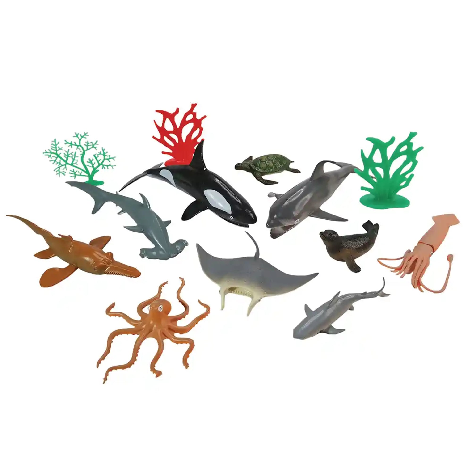 13 pcs ocean animal playset in bucket