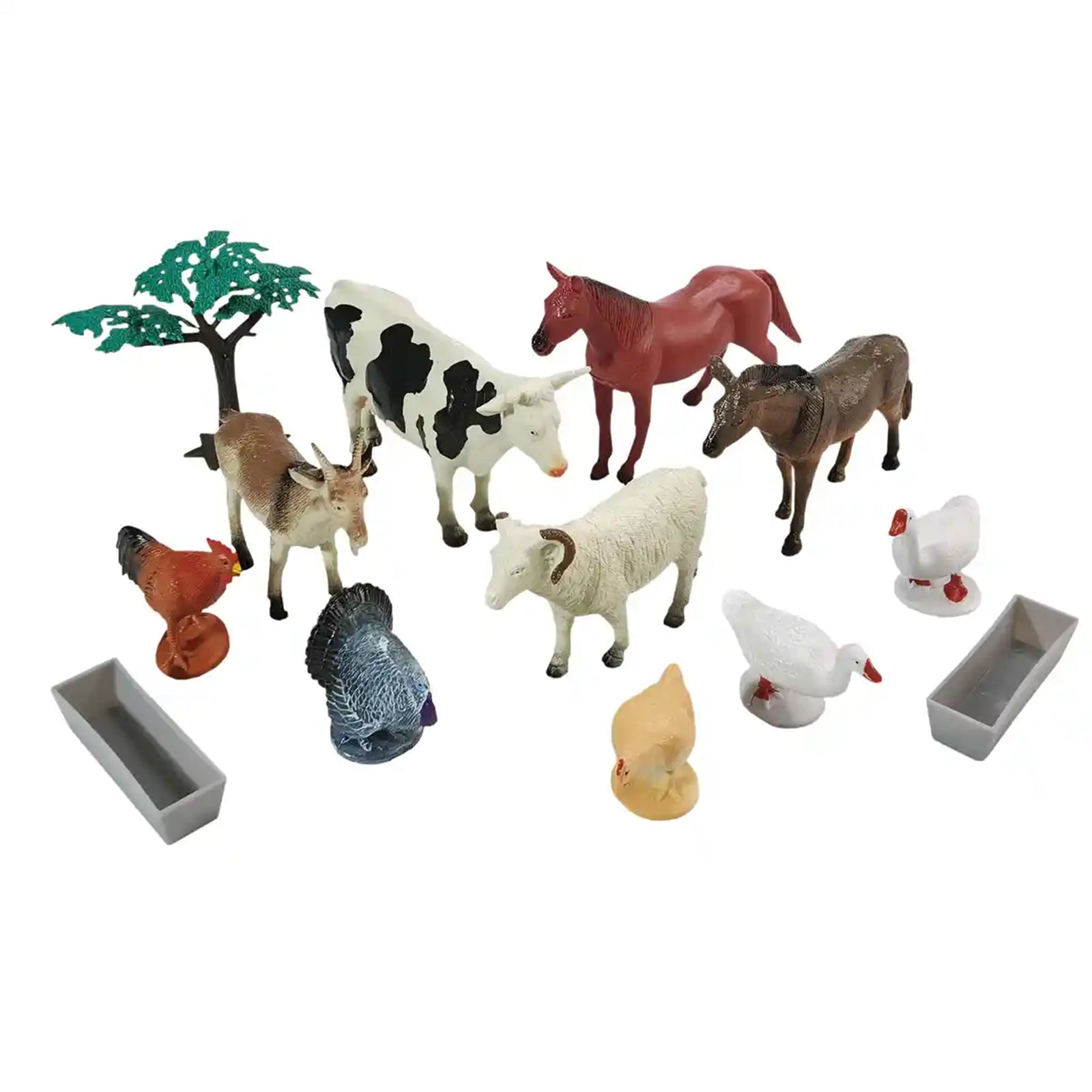 13 pcs farm animal playset in bucket