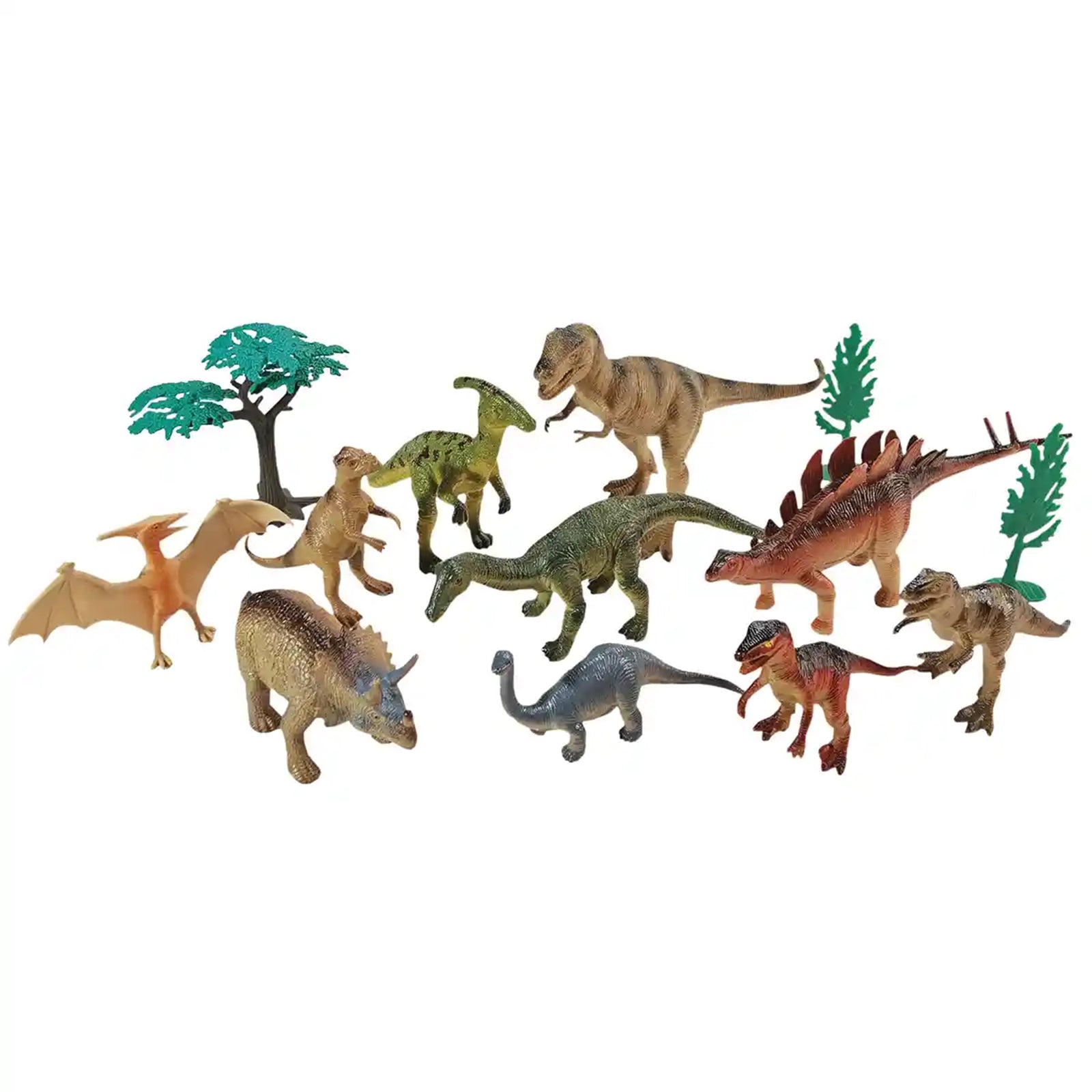 13 pcs dinosaur playset in bucket
