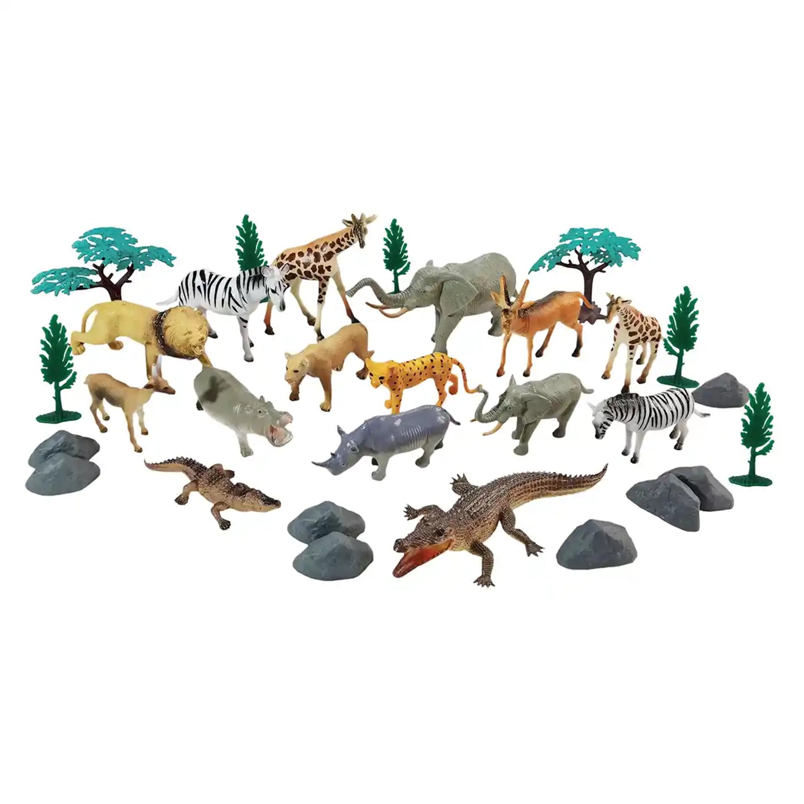 30 pcs wild animal playset in 3.2L bucket
