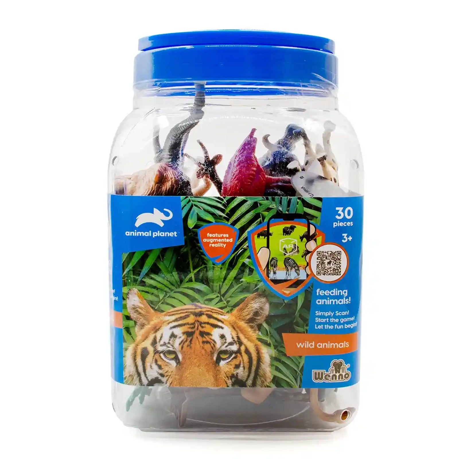 30 pcs wild animal playset in 3.2L bucket