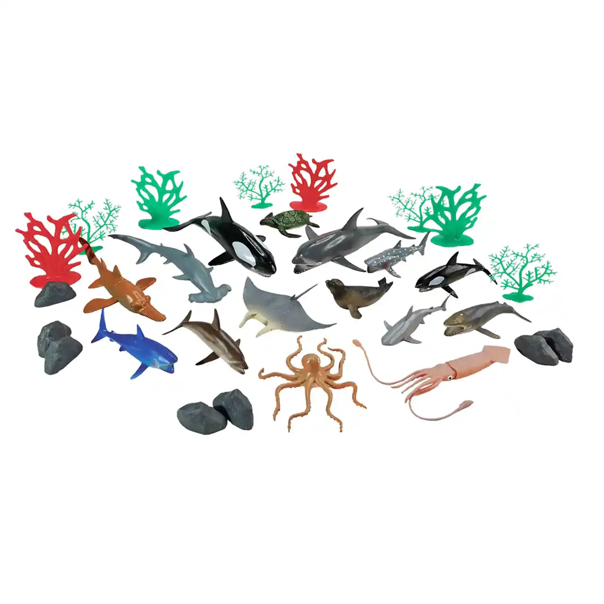 30 pcs ocean animal playset in 3.2L bucket