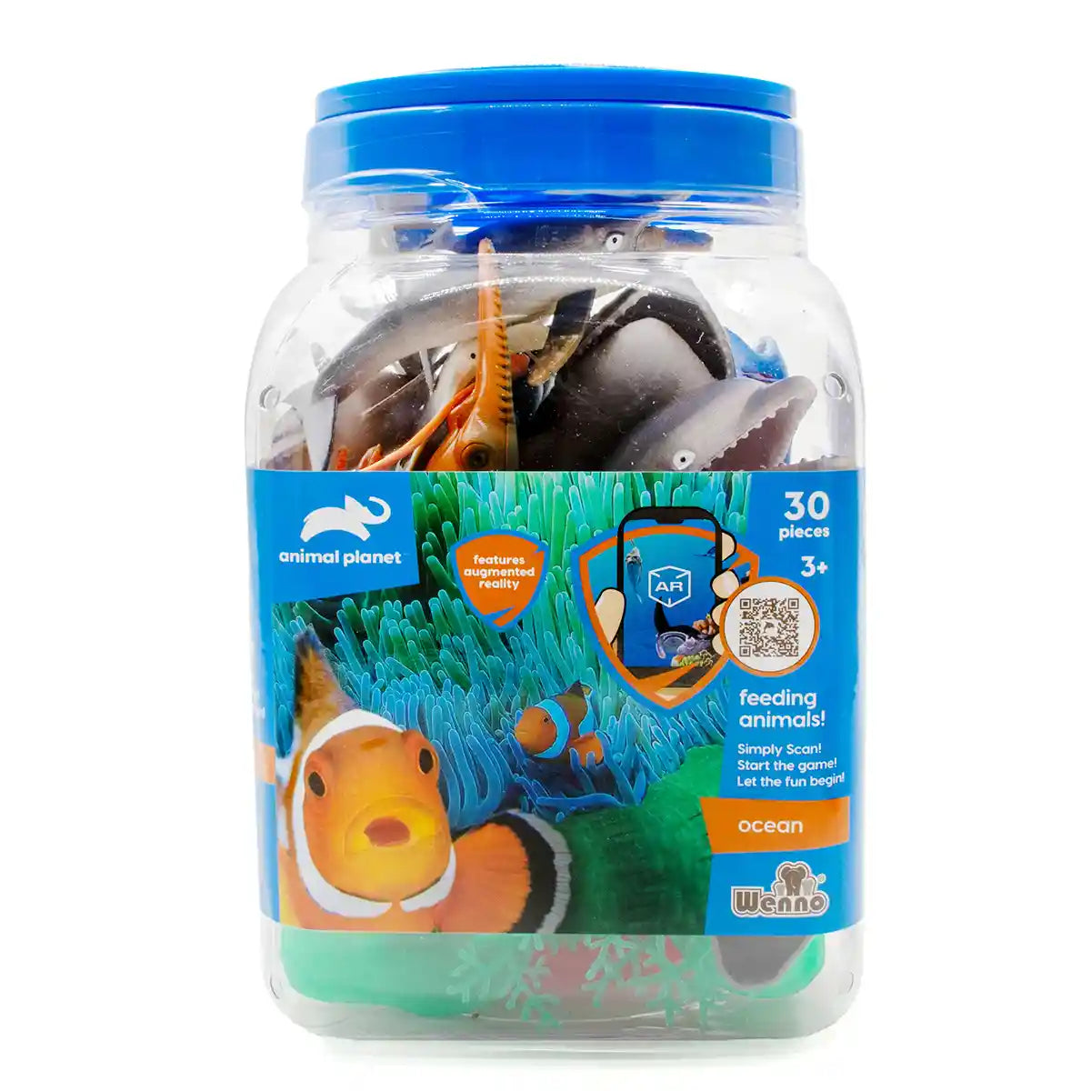 30 Pcs Ocean Animal Playset In 3.2L Bucket