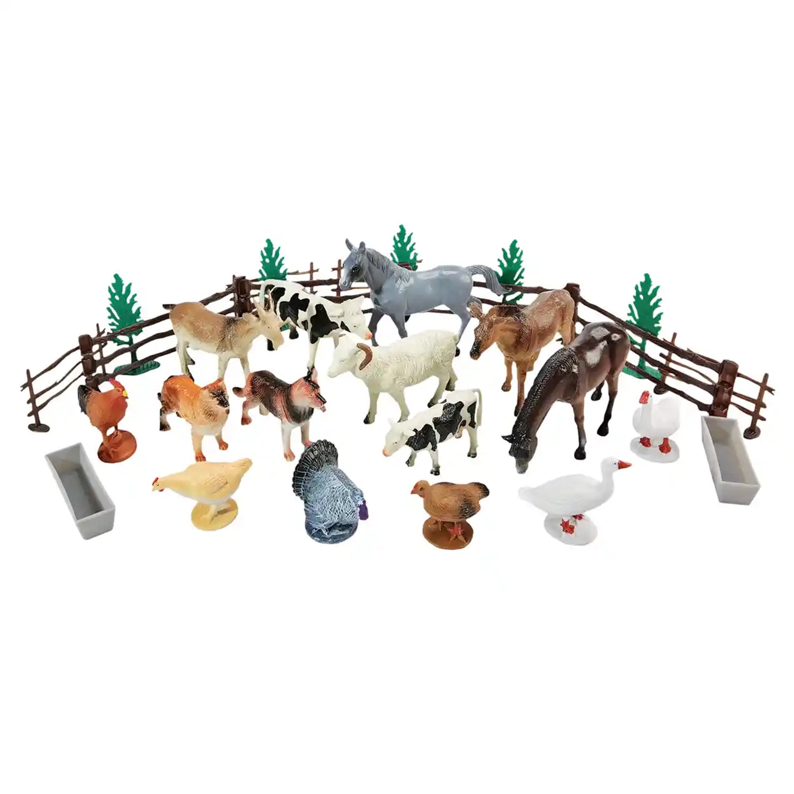 30 pcs farm animal playset in 3.2L bucket