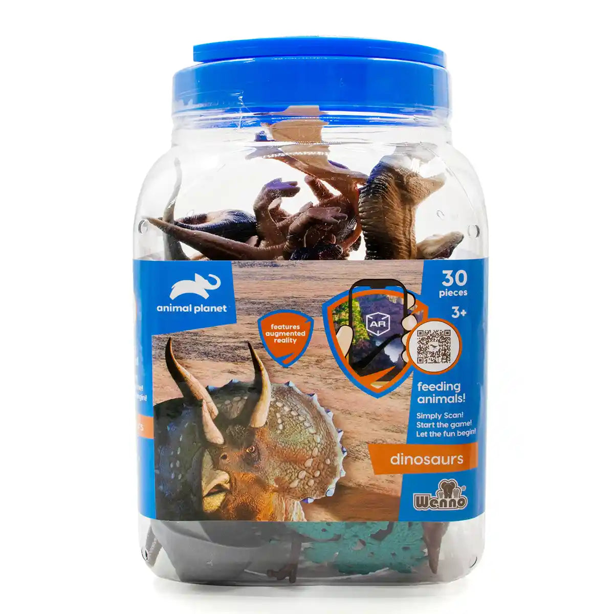 30 Pcs Dinosaur Playset In 3.2L Bucket