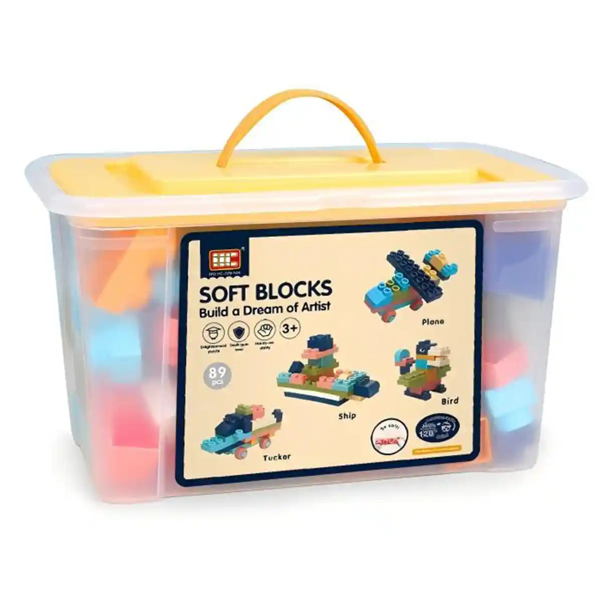 Soft Building Blocks 89pcs - 3yrs+