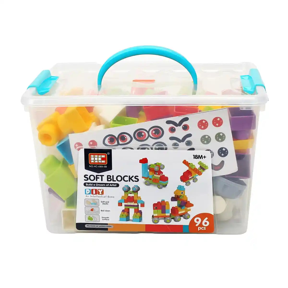 Soft Building Blocks 96pcs - 18m+