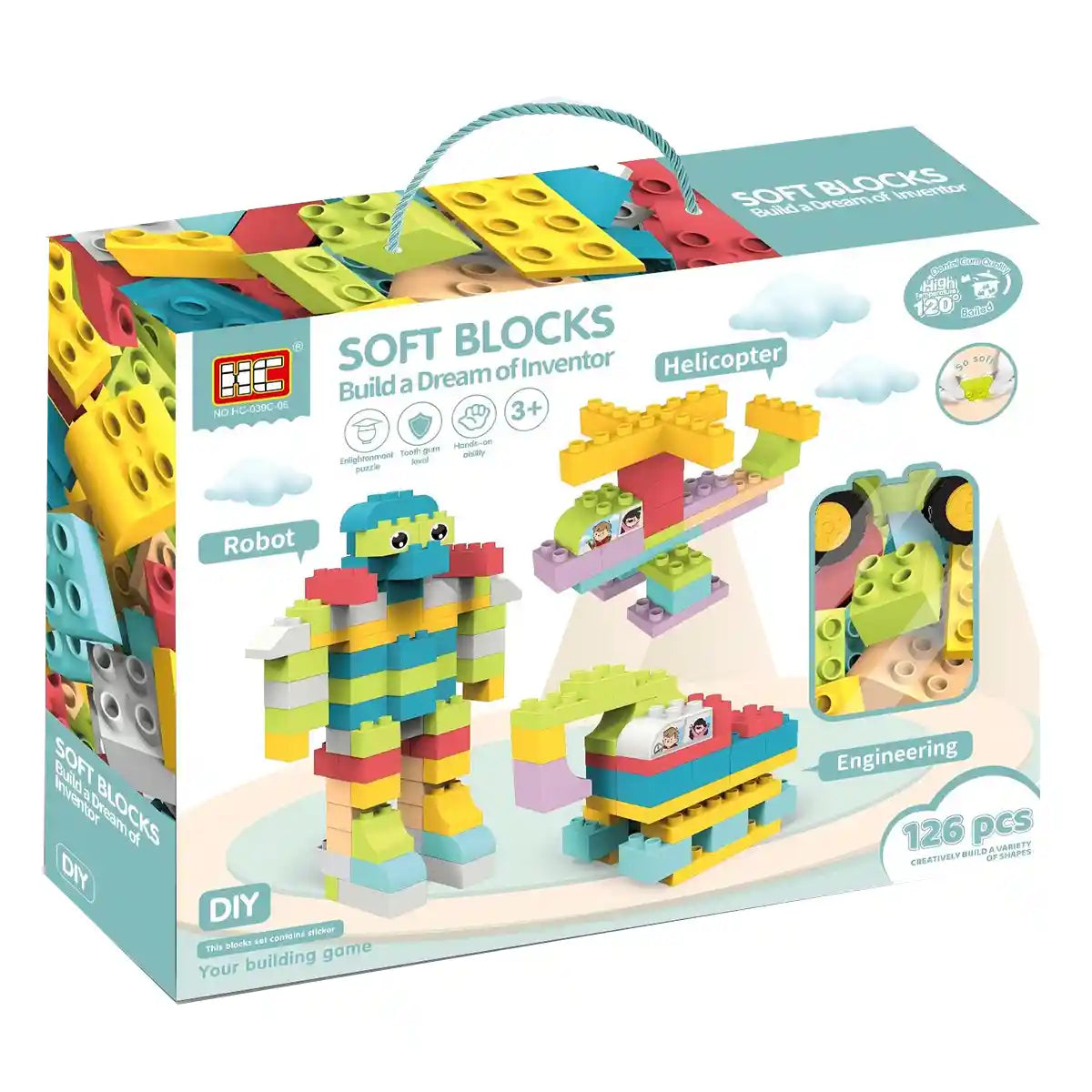 DIY Soft building blocks 126PCS 3YRS+