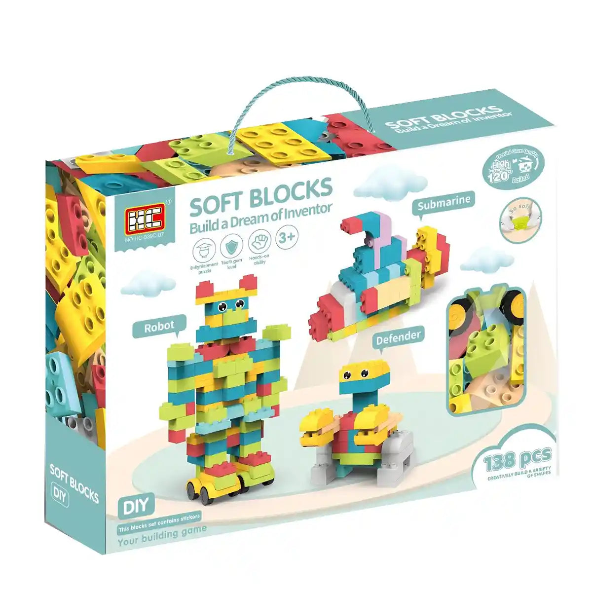 DIY Soft building blocks 138PCS 3YRS+