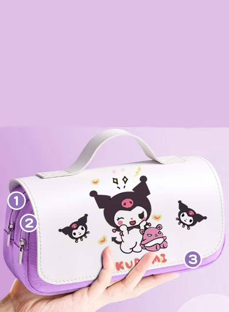 KUROMI 3 ZIPPER PENCIL CASE