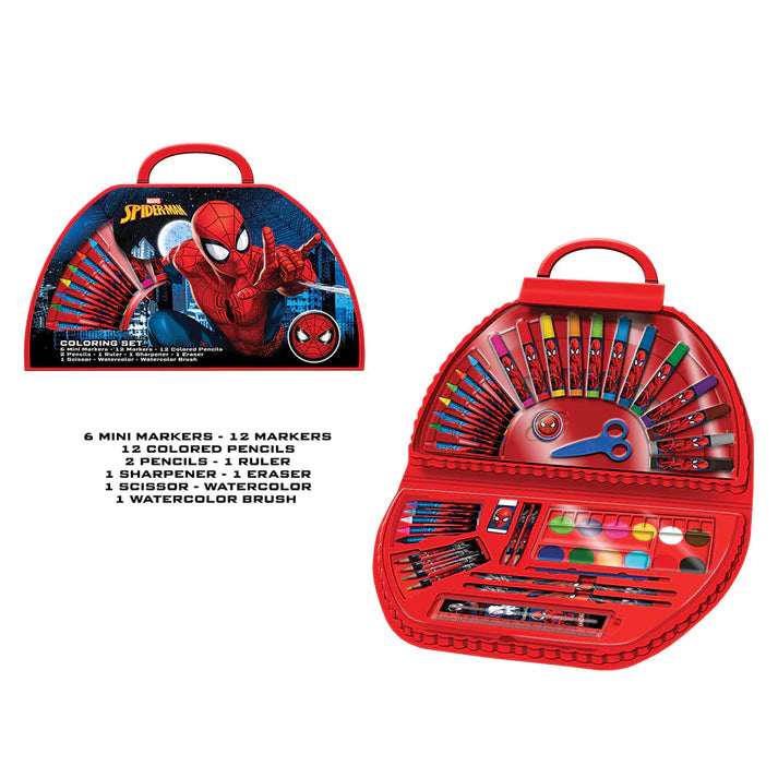 SPIDER-MAN COLORING SET WITH METAL PENCIL CASE