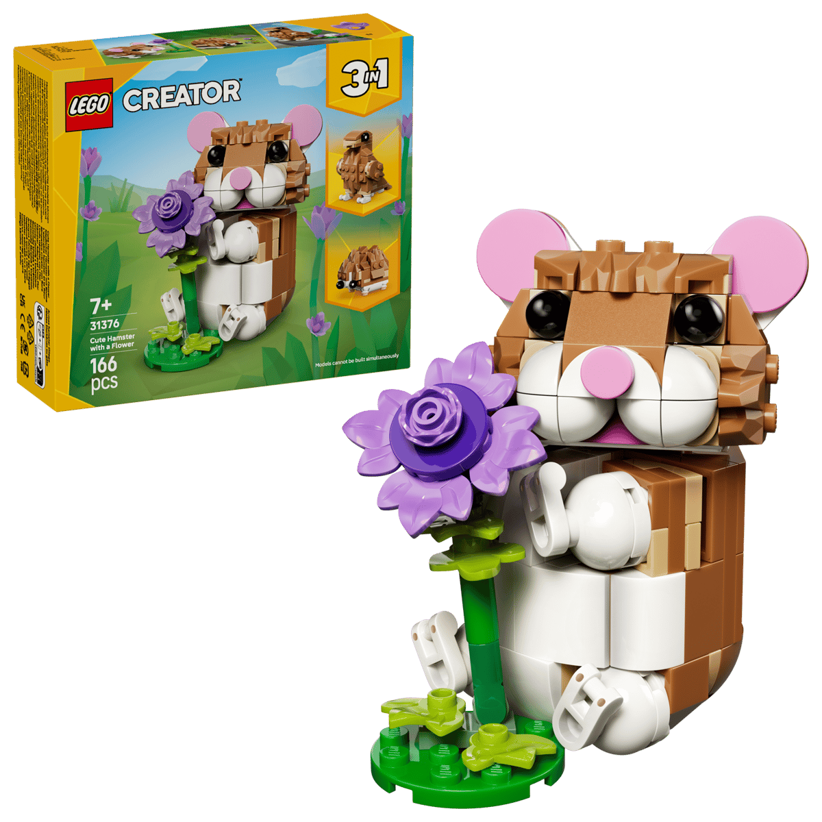LEGO® Creator 3 in 1 Cute Hamster with a Flower Toy 31376