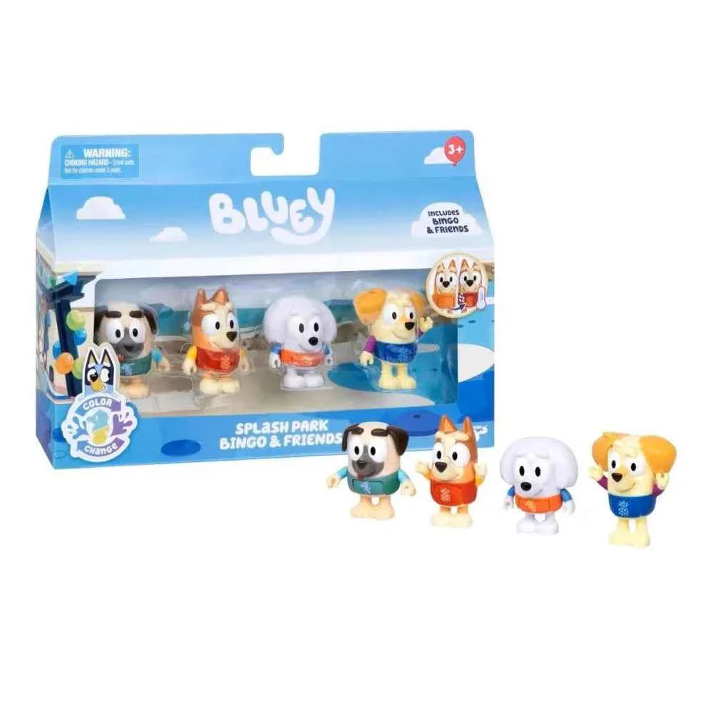 Bluey Color Change Water Park Figure 4-Pack Bingo & Friends