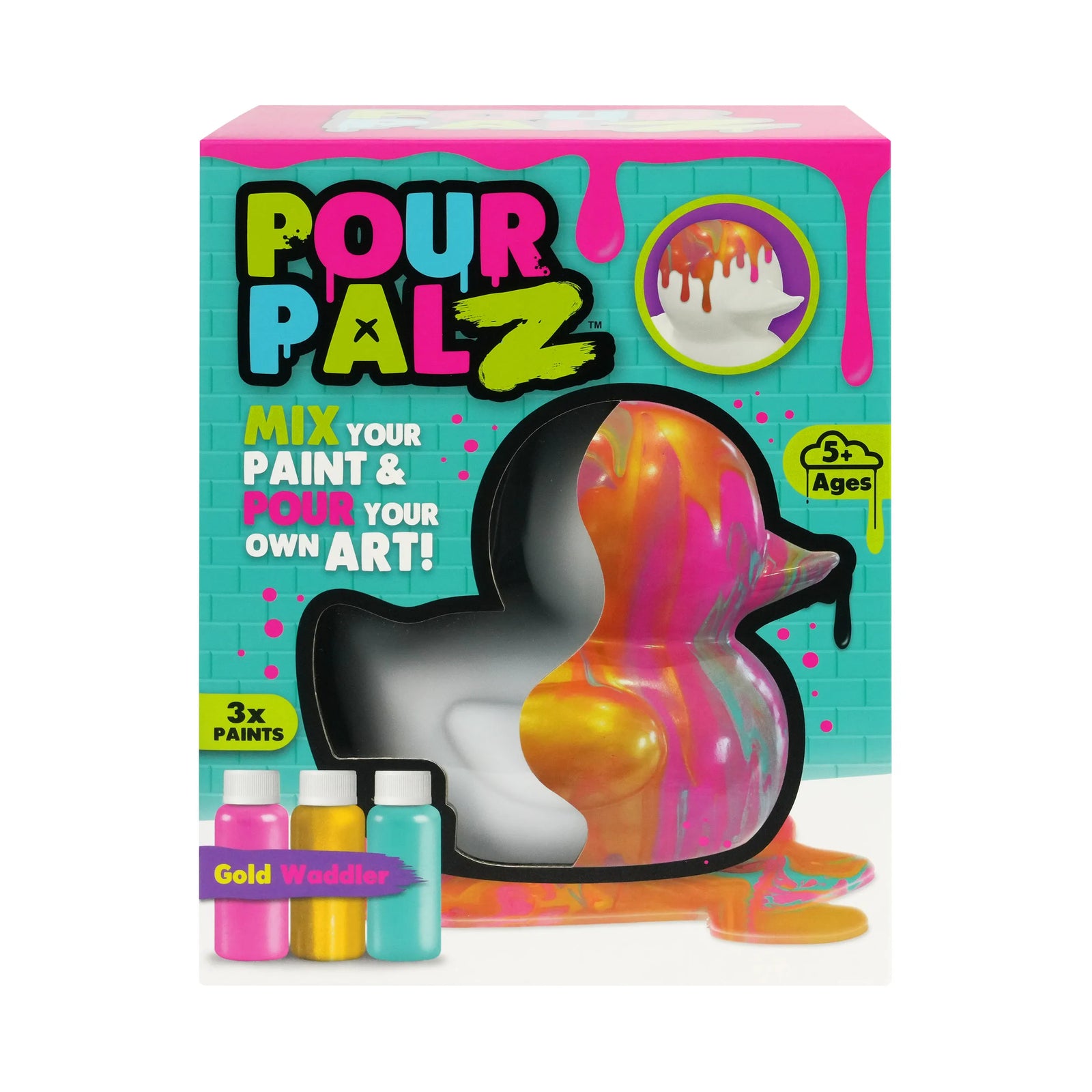 Pour Palz Rubber Duck Large Gold Waddler - 60ml