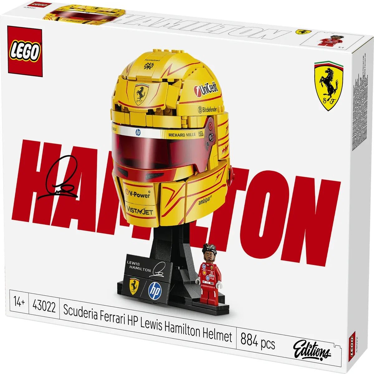 LEGO SPECIAL EDITION Scuderia Ferrari HP Lewis Hamilton Helmet 43022 V29 14+