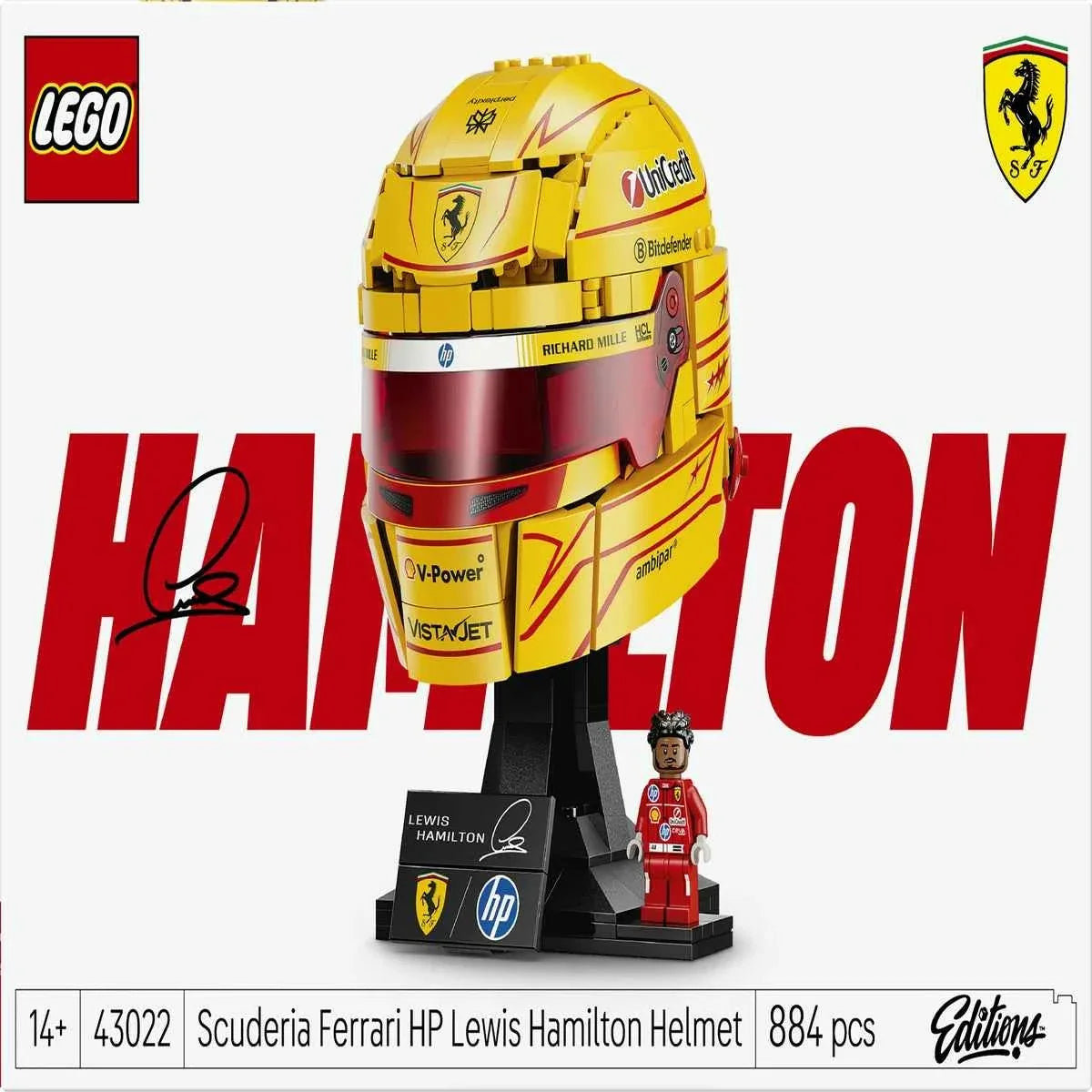 LEGO SPECIAL EDITION Scuderia Ferrari HP Lewis Hamilton Helmet 43022 V29 14+