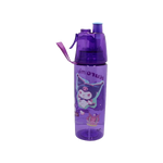 Kuromi Transparent Water Bottle 600 Ml With Spray Water