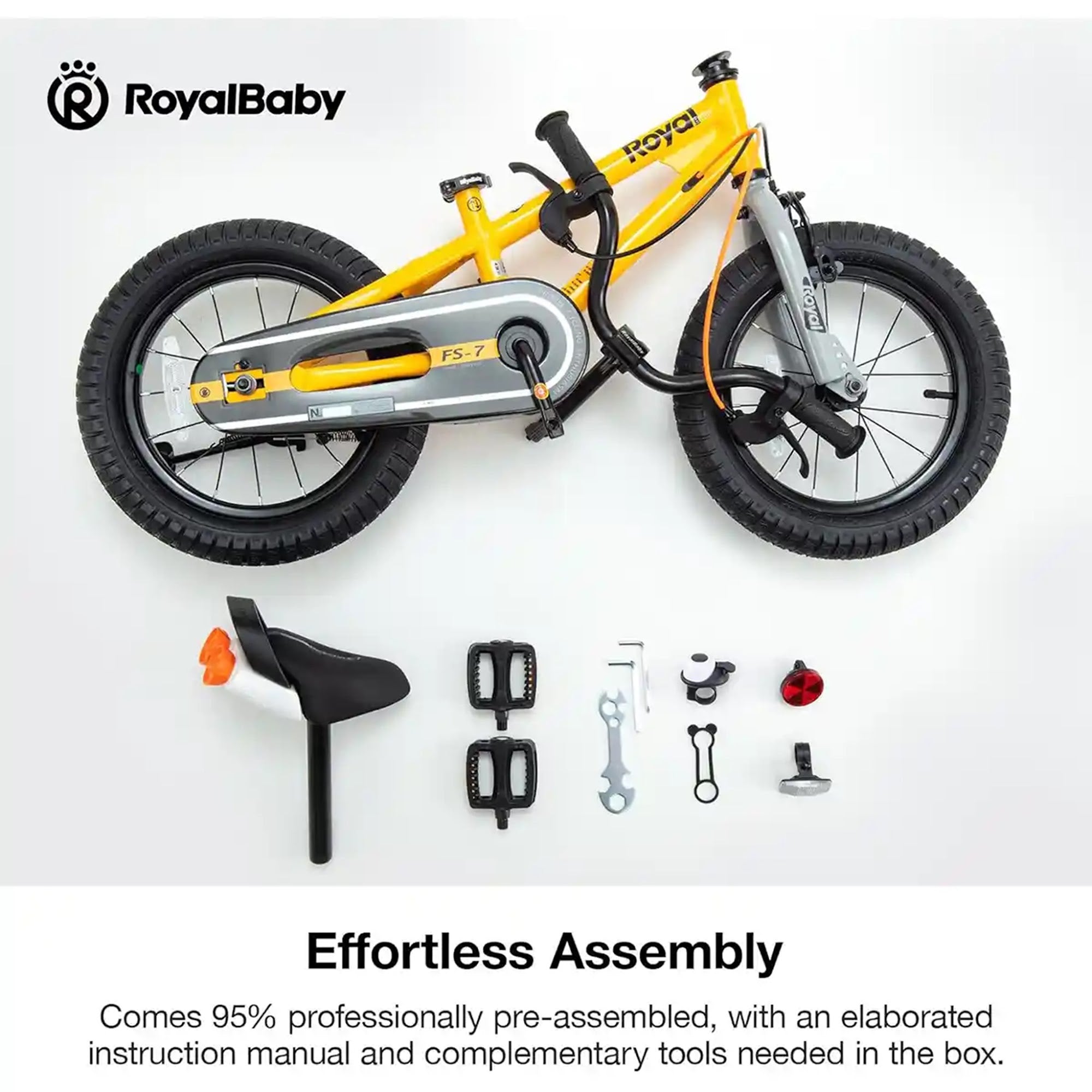 RB14B-6P CHILDREN BICYCLE 7TH FREESTYLE 14 INCH YELLOW