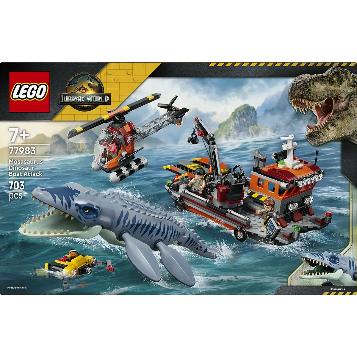 LEGO Jurassic World Mosasaurus Dinosaur Boat Attack-77983