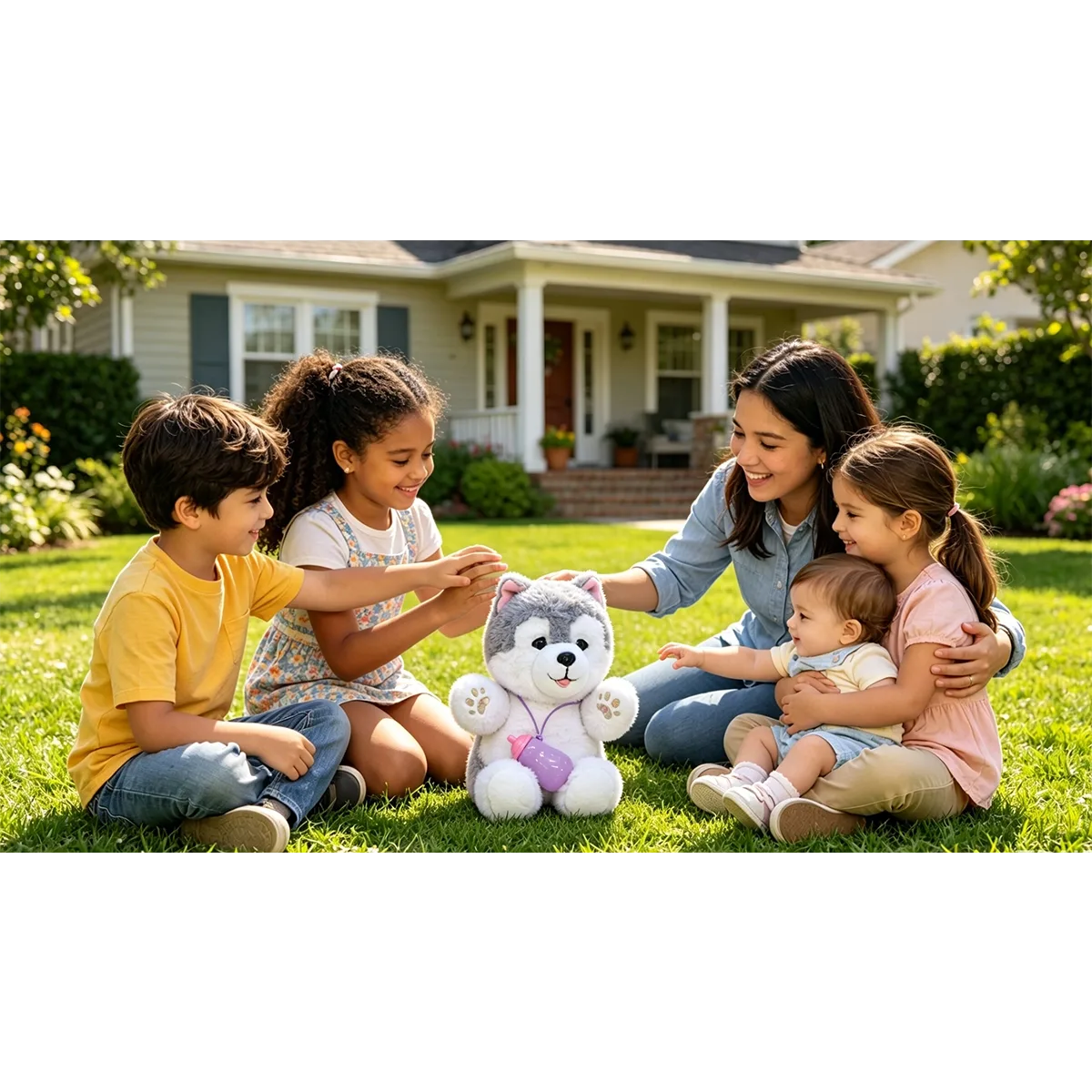 Crazon Interactive Plush Husky w/ Bottle