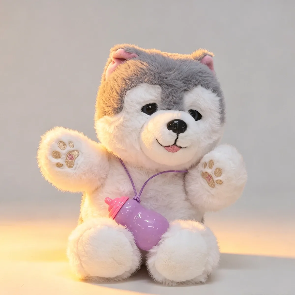 Crazon Interactive Plush Husky w/ Bottle