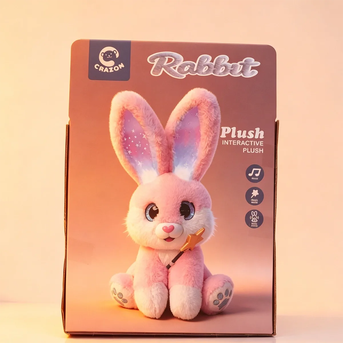 Crazon Interactive Plush The Magic Rabbit (White/Pink)